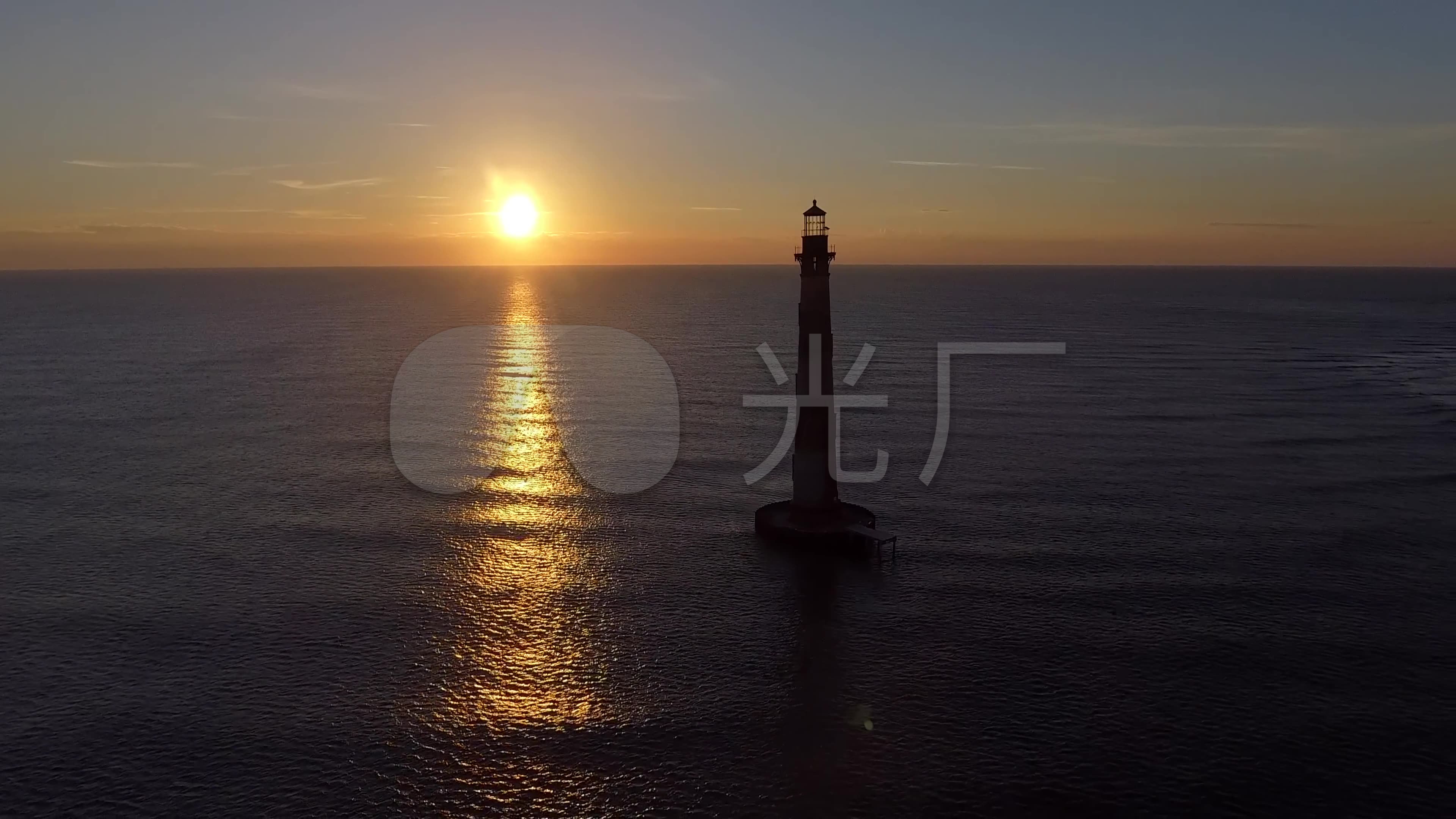 4k航拍海岸夕阳灯塔引航灯_3840x2160_高清视频素材下载(编号:2353214