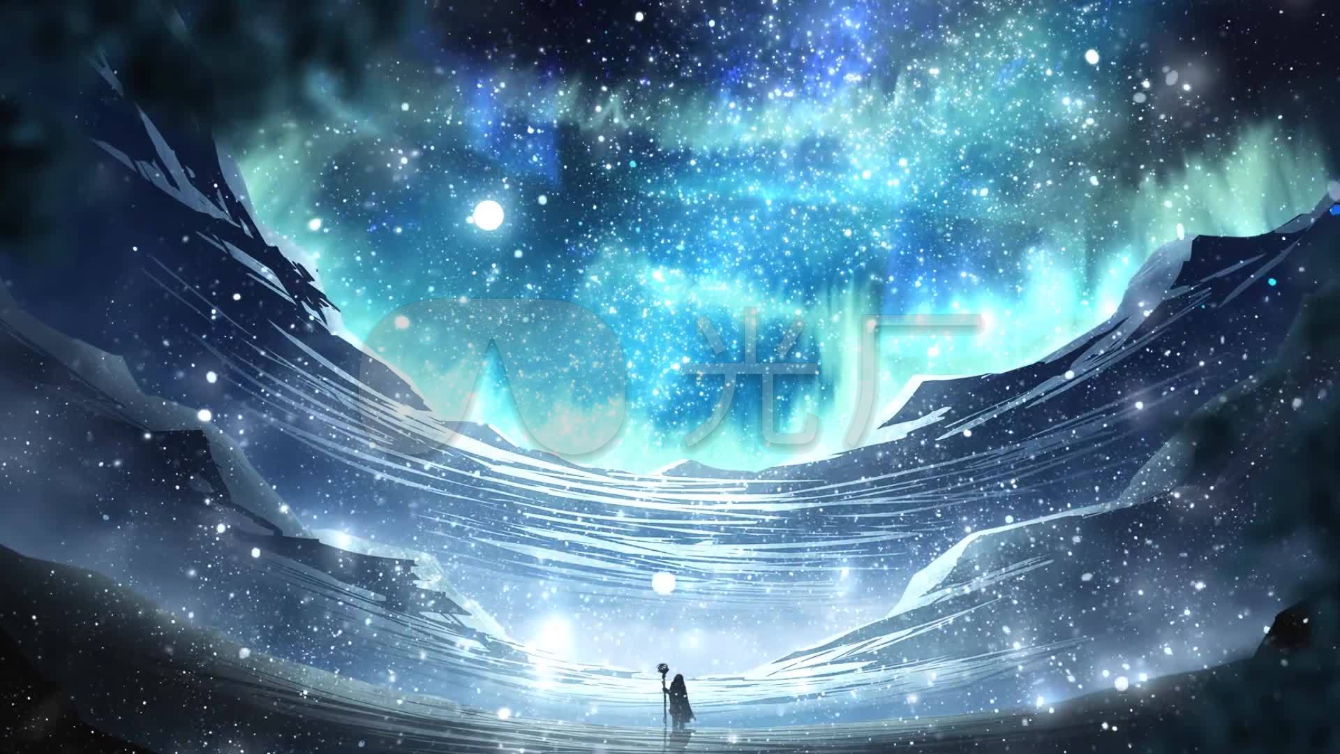 唯美梦幻星空流星孤单背影远方思念