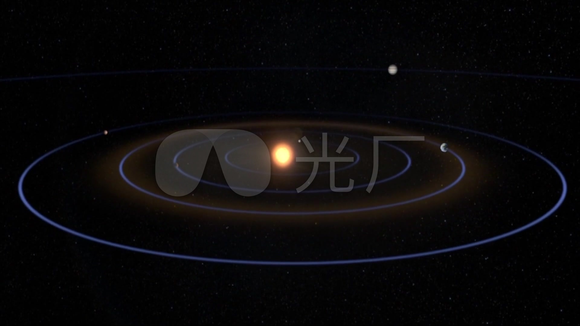 太阳系七大行星运行轨道_天文学视频素材_1920x1080_高清视频素材下载