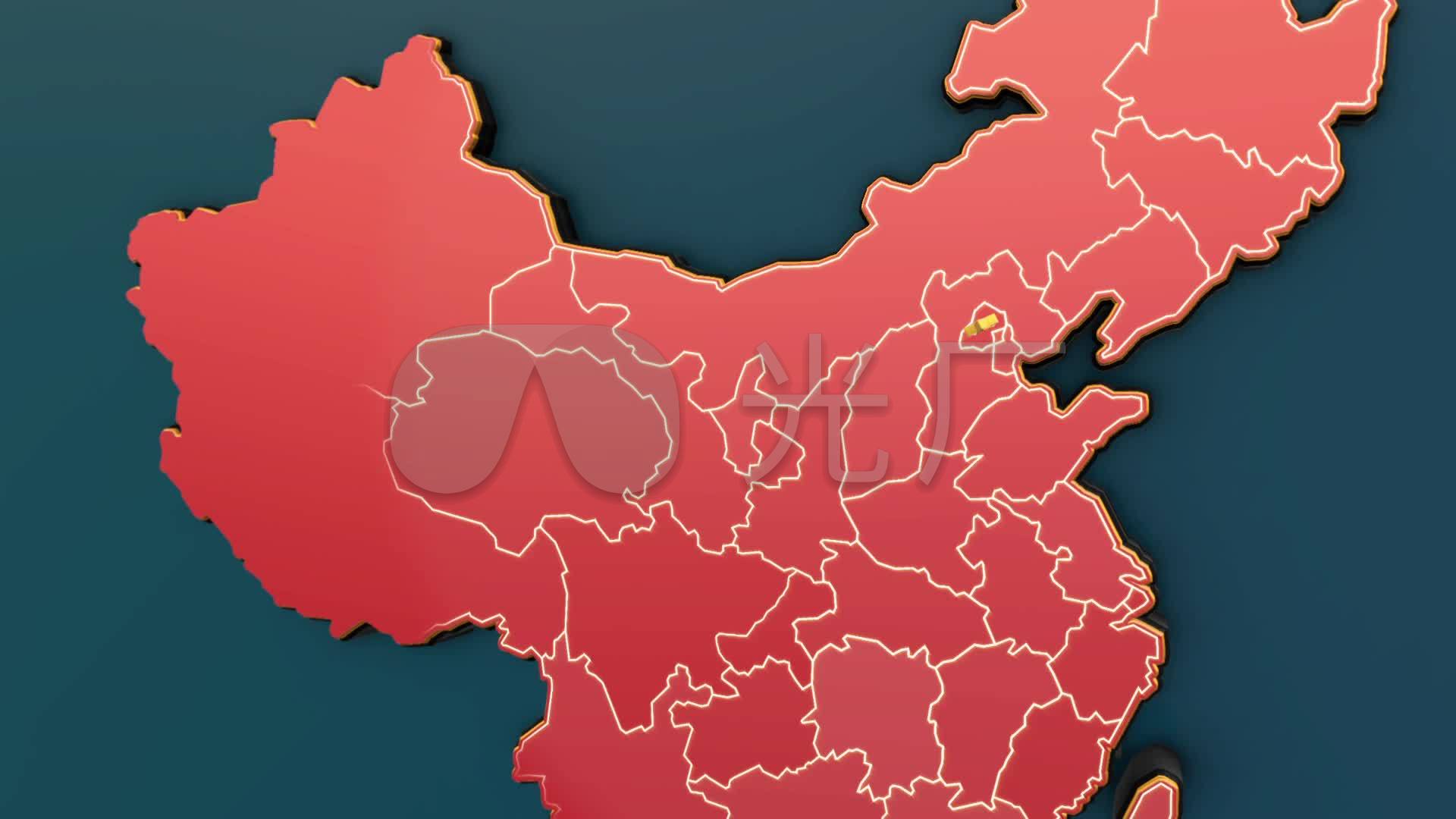 三维中国地图视频素材_1920X1080_高清视频
