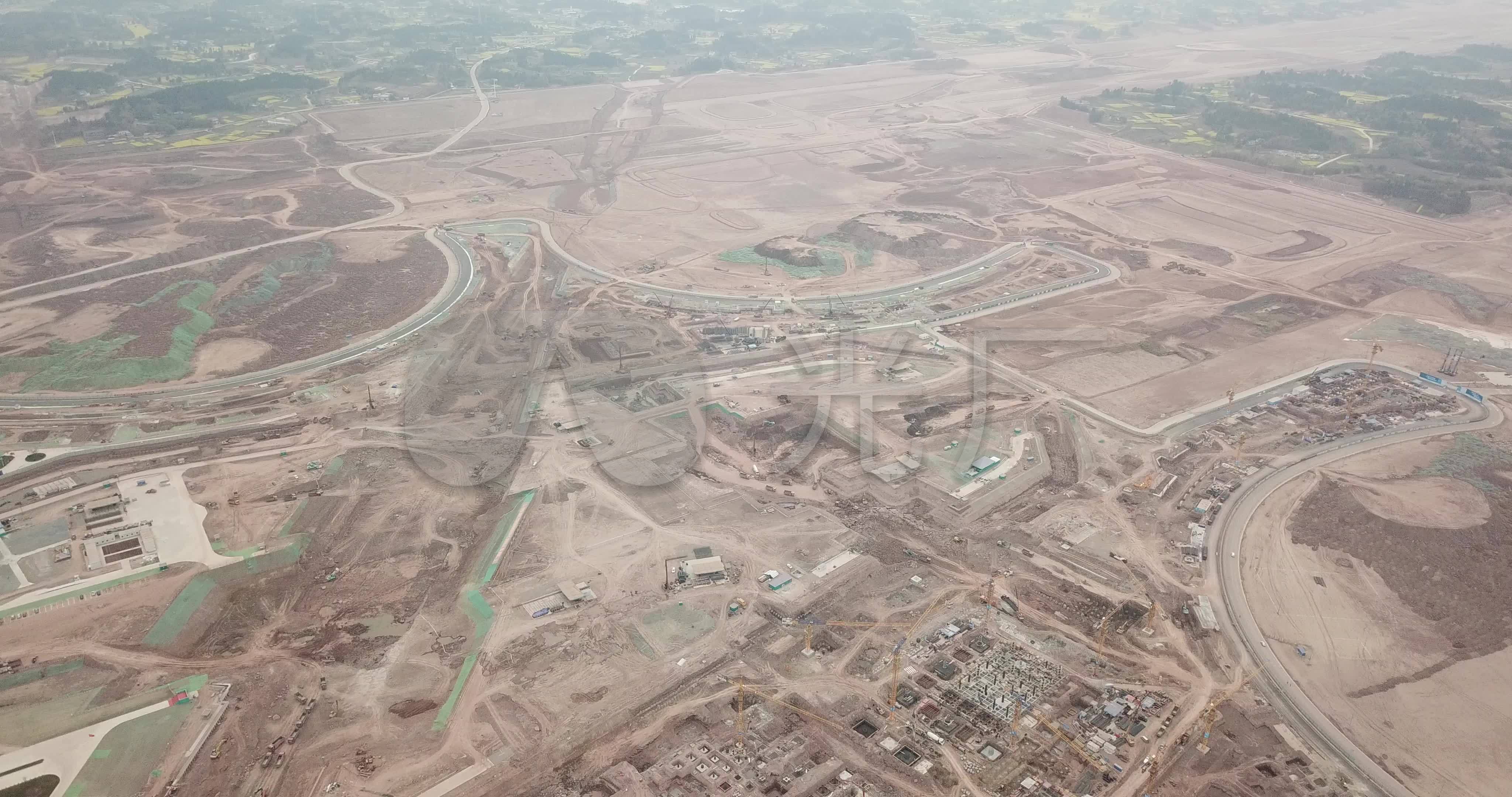 天府国际机场航站楼航拍轮廓_4096x2160_高清视频素材下载(编号