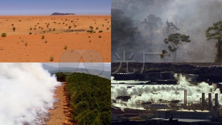 已实名签约 环境污染自然灾害砍伐森林树木森林火灾雾霾浓烟大雾砍木