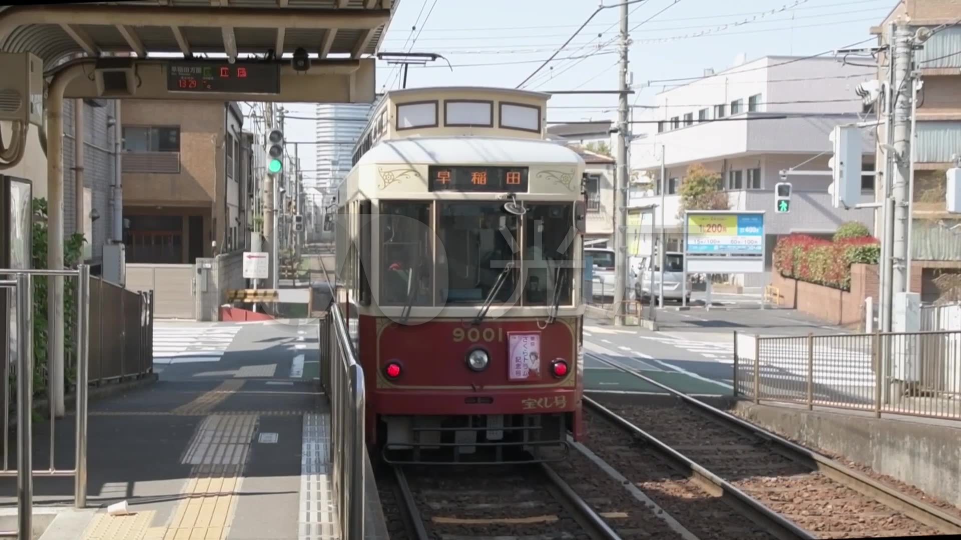 日本旅游电车樱花_1920x1080_高清视频素材下载(编号