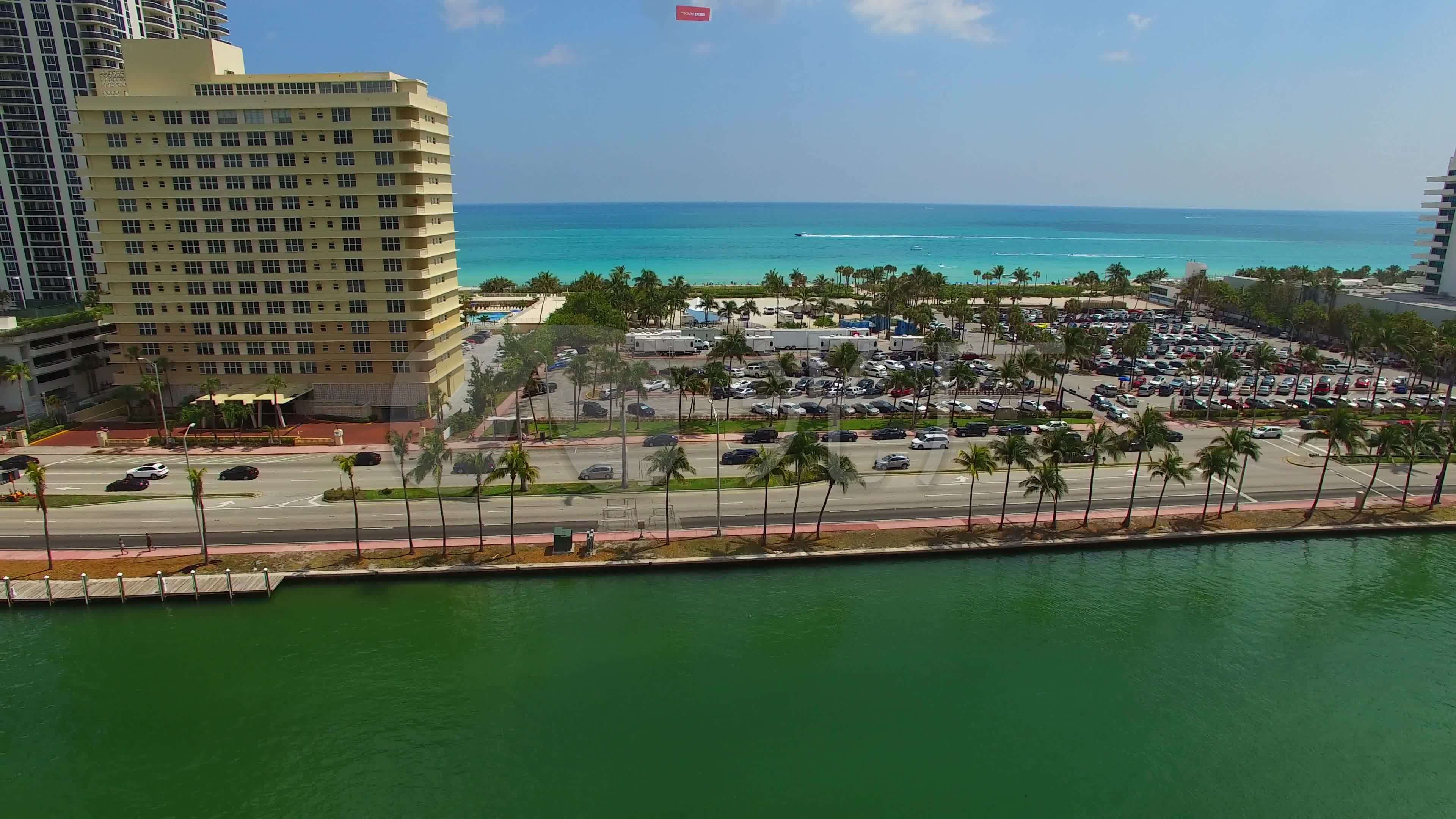弗洛里达迈阿密海滩酒店度假风光航拍