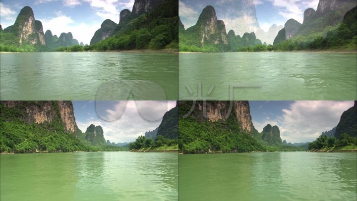 绿水青山江面河面流水大自然