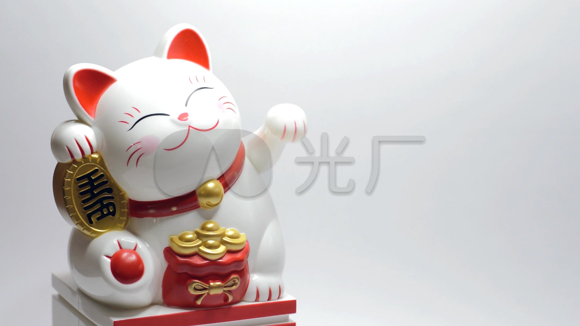 招财猫实拍超清镜头特写求财祈_1920x1080_高清视频
