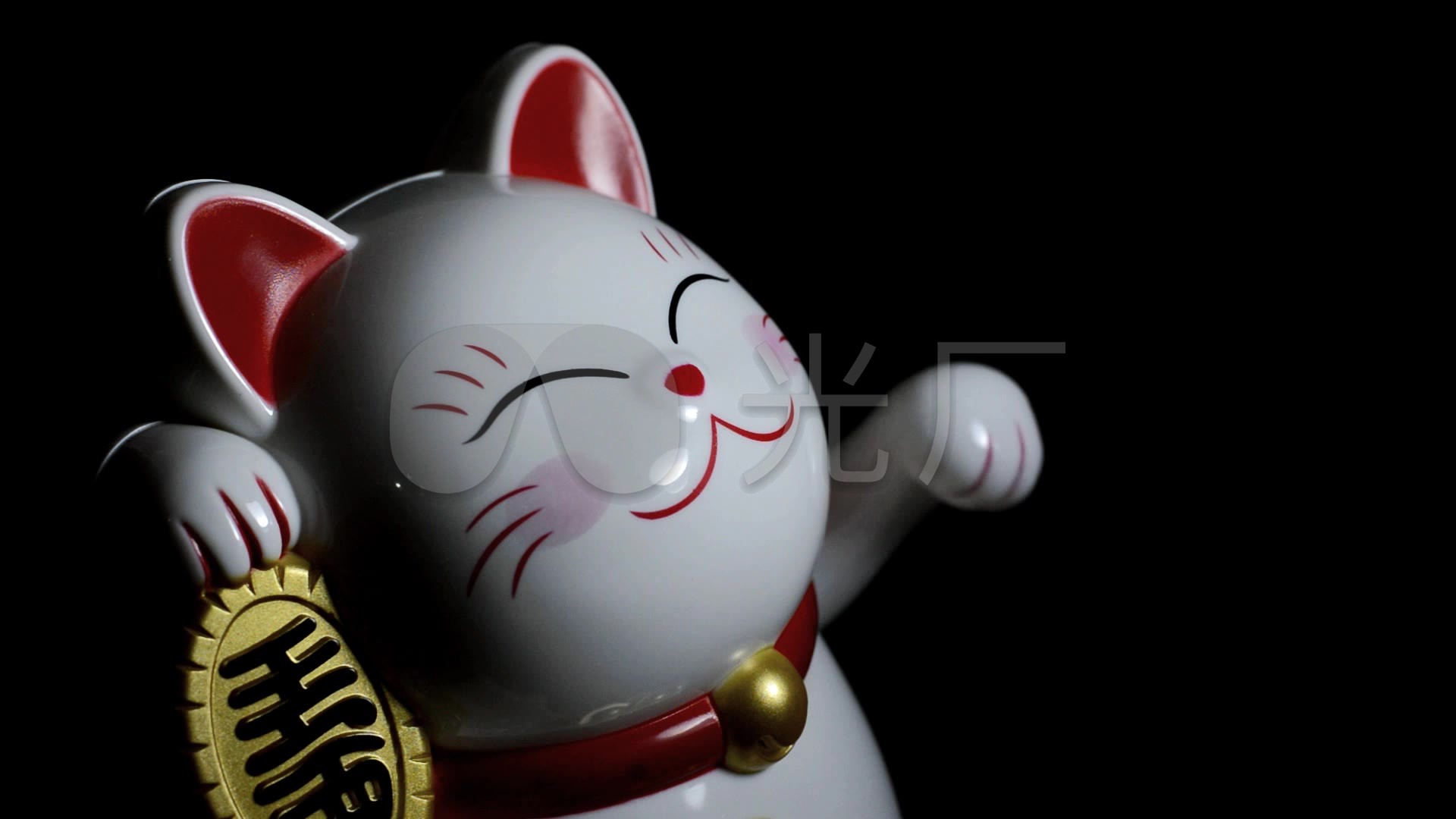 招财猫实拍超清镜头特写求财祈_1920x1080_高清视频