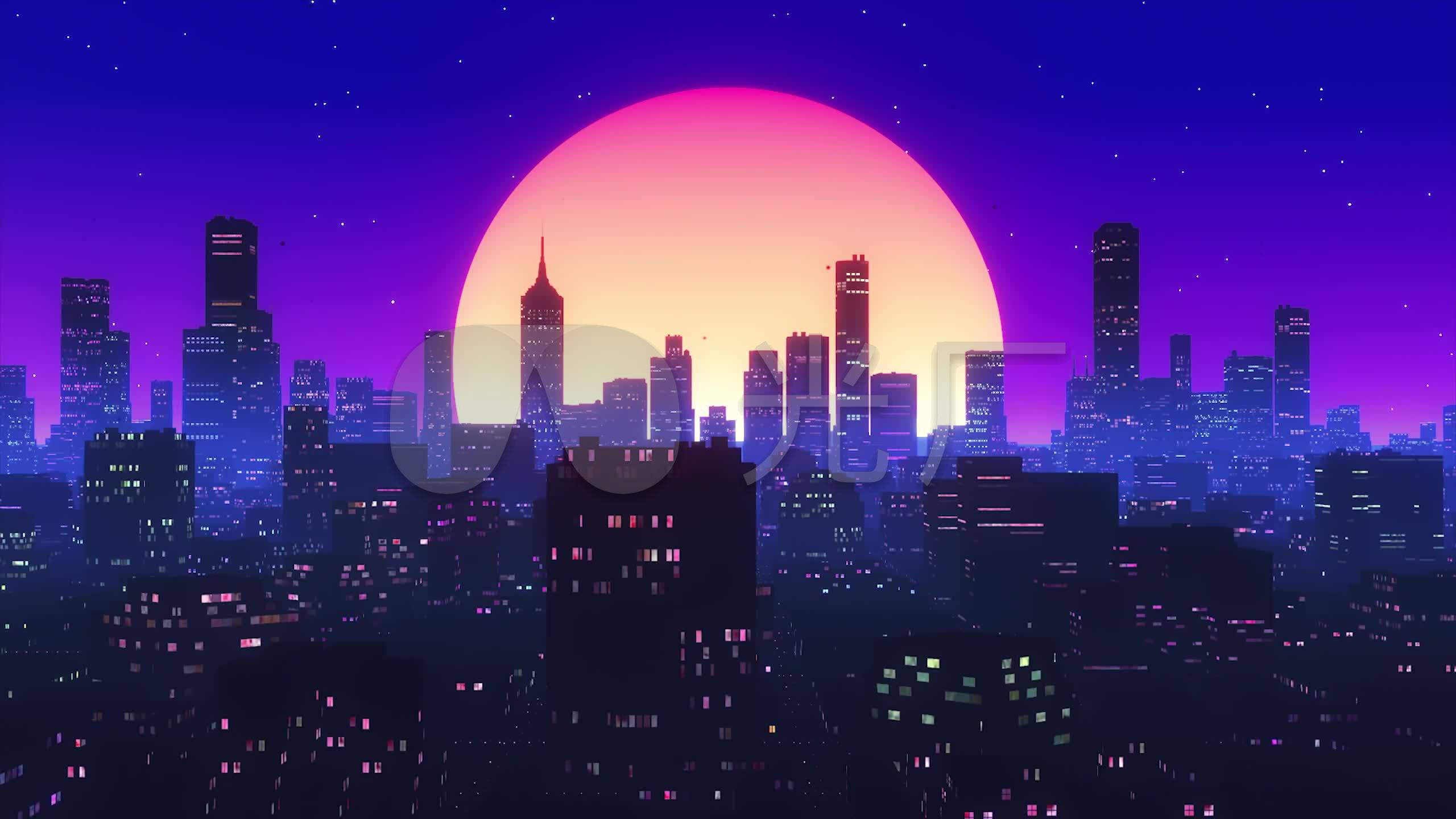 2560x1440动漫,2560x1440动态壁纸 卡通日出城市_2560x1440_高清视频素材下载(编号:)_vj