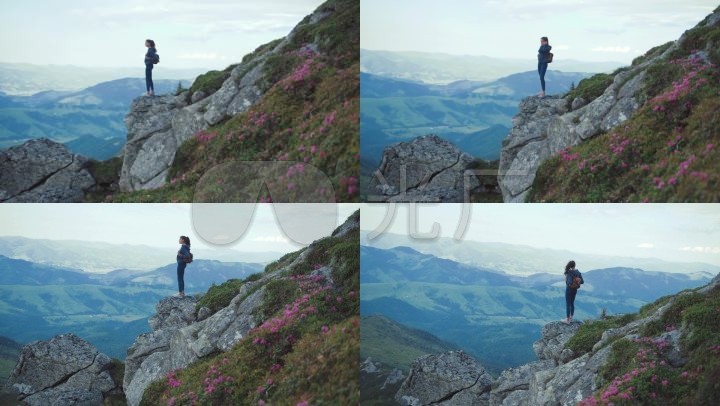 登山远眺壮志凌云大气企业精神拼搏意境素材美景 【声明】vj师网所有