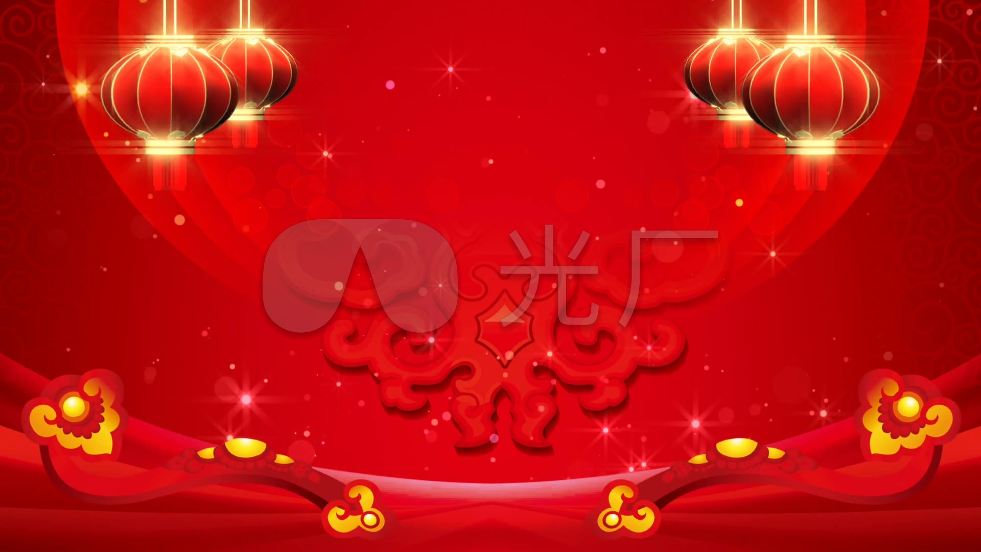 红色喜庆烟花新年晚会背景视频喜庆背景视频_1920x1080_高清视频素材