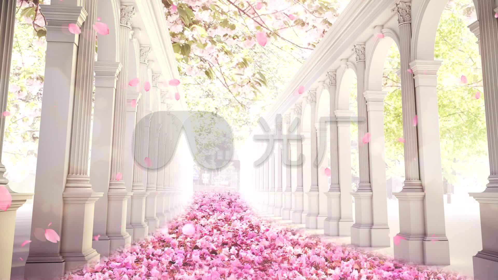 神圣婚礼殿堂鲜花大屏背景_1920x1080_高清视频素材