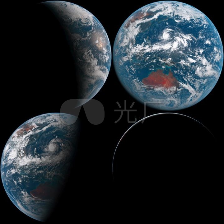 太空看地球昼夜交替