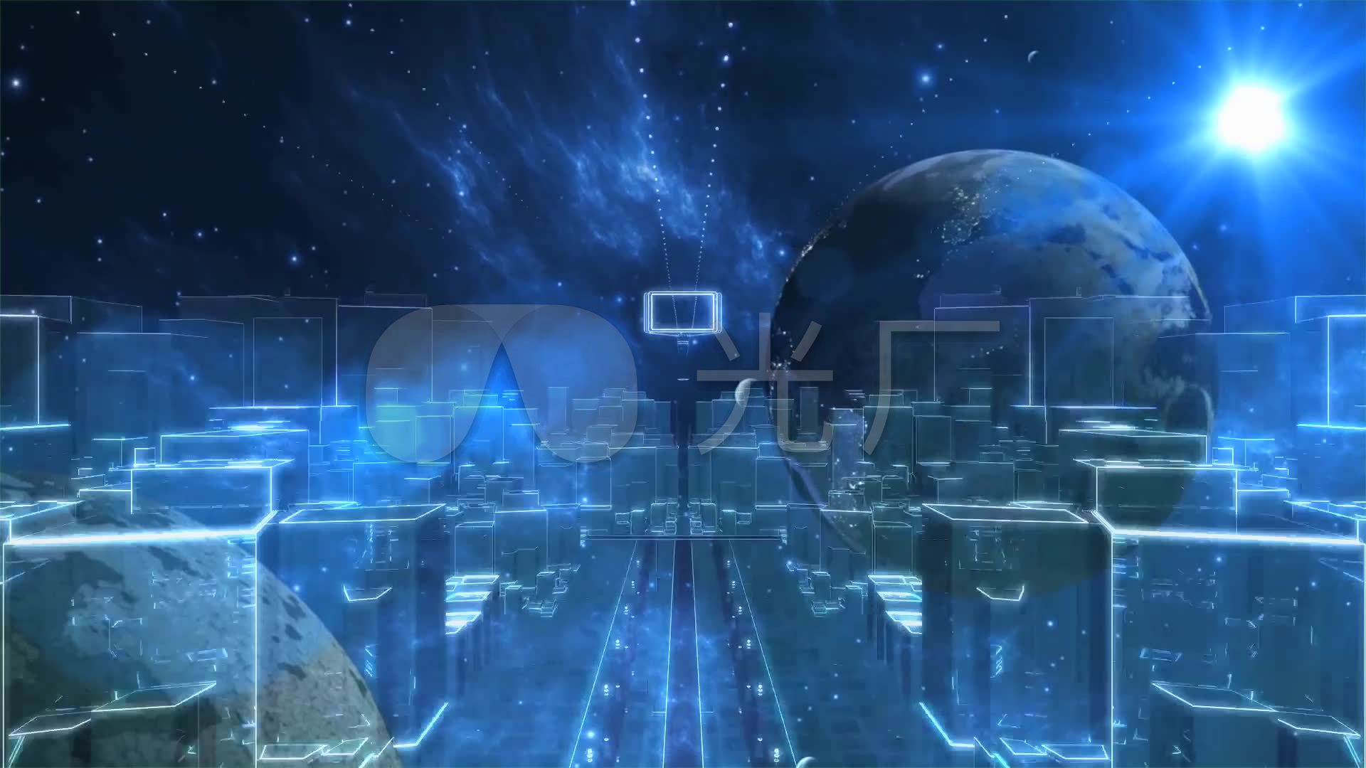 科幻之城科技感背景_1920x1080_高清视频素材下载(:)