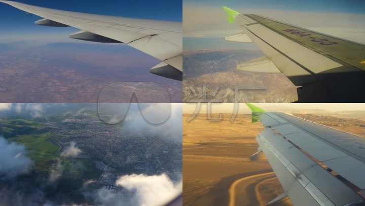 飞机空中飞行云层之上高空飞行