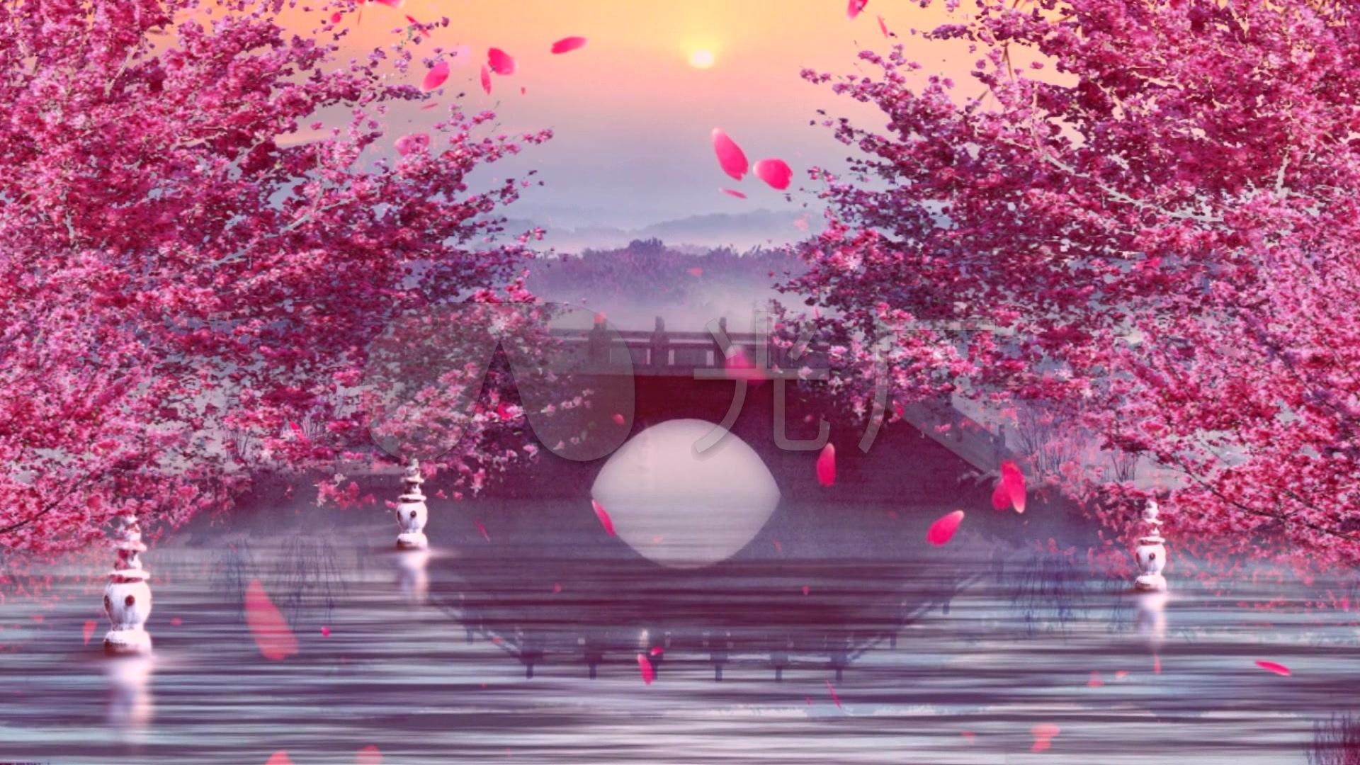 1920x1080超清古风,1920x1080唯美 粉色回忆古风中国风舞台_1920x1080_高清视频素材下载