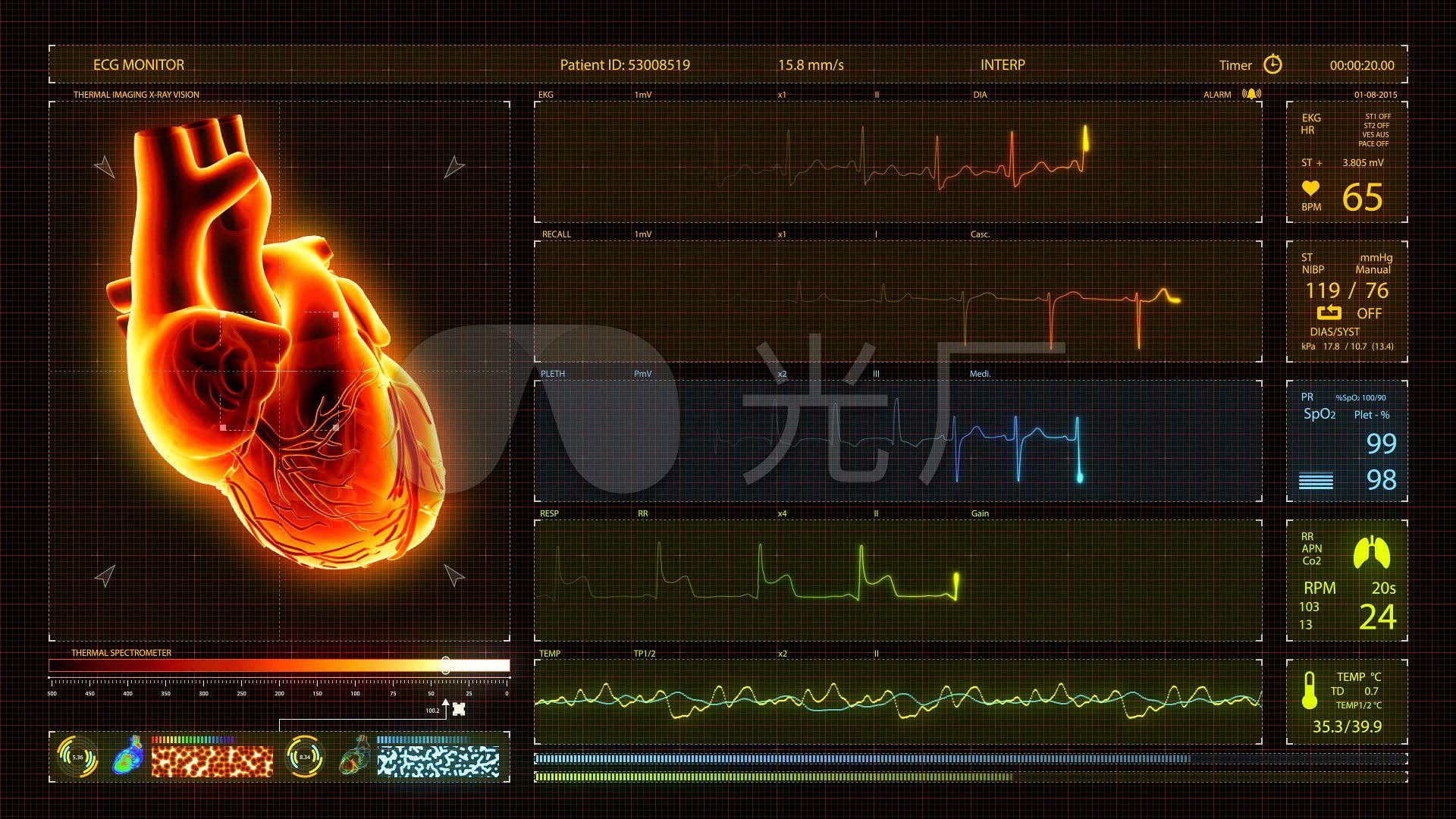 心脏跳动数据_1920x1080_高清视频素材下载(编号:2418656)_实拍视频