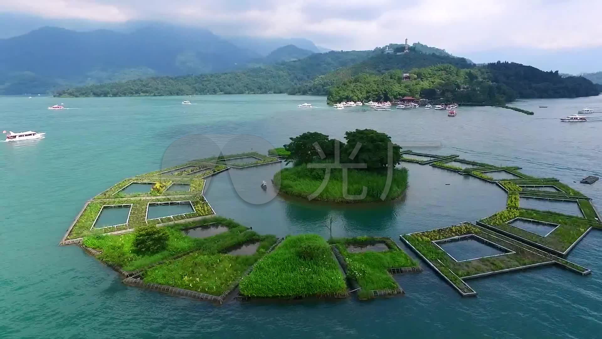 台湾日月潭v小岛小岛玩法水面海湾_1920X108美猴王游戏机山岭图片