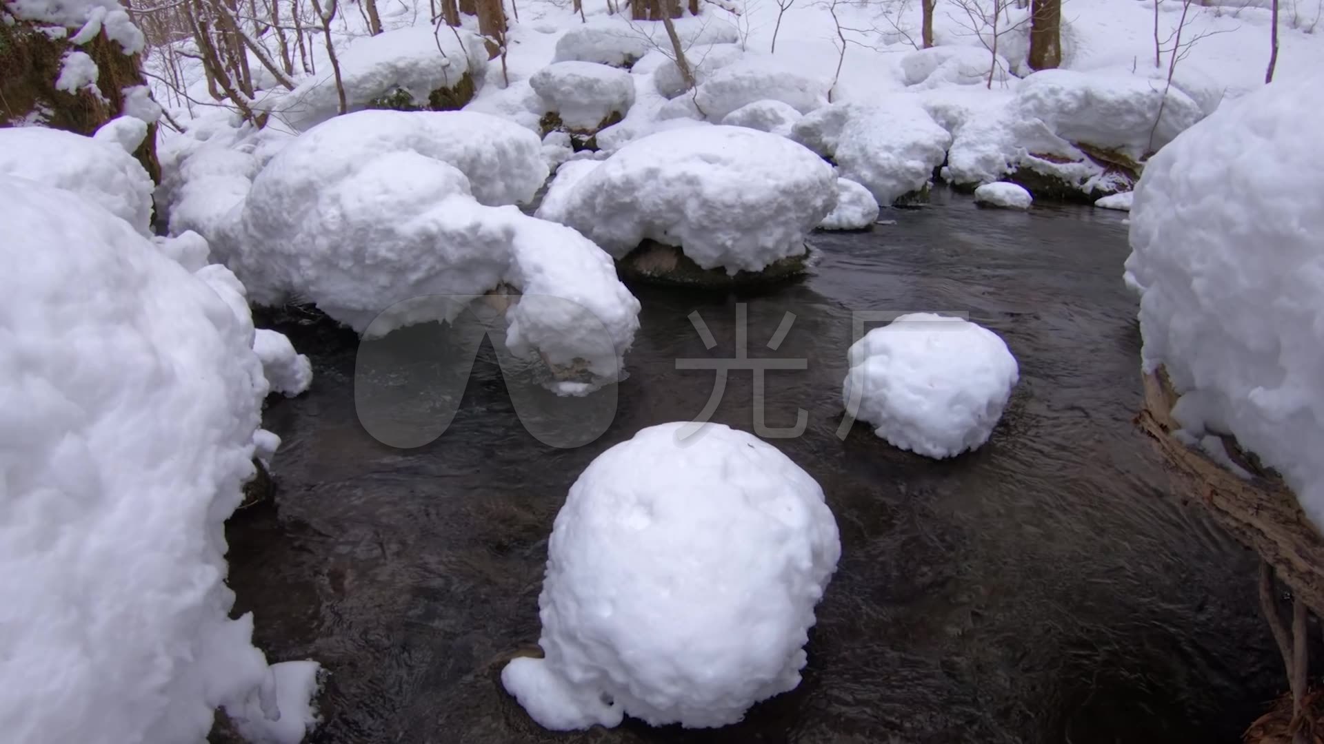 日本富士山雪山山川滑雪森林树木极限运动_1