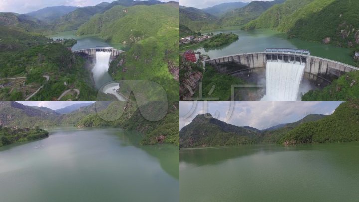 青田金坑电站水电站大坝泄洪闸门金坑水库季宅乡水牛塘浙江山色清秀
