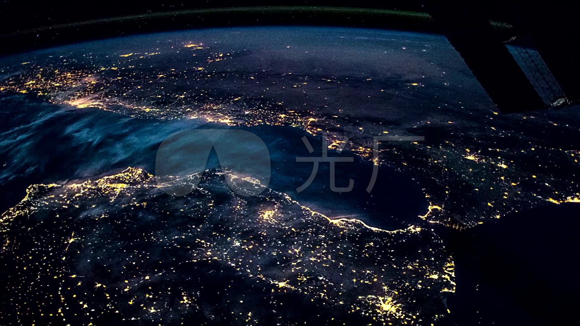 卫星航拍唯美地球夜景_1920x1080_高清视频素材下载