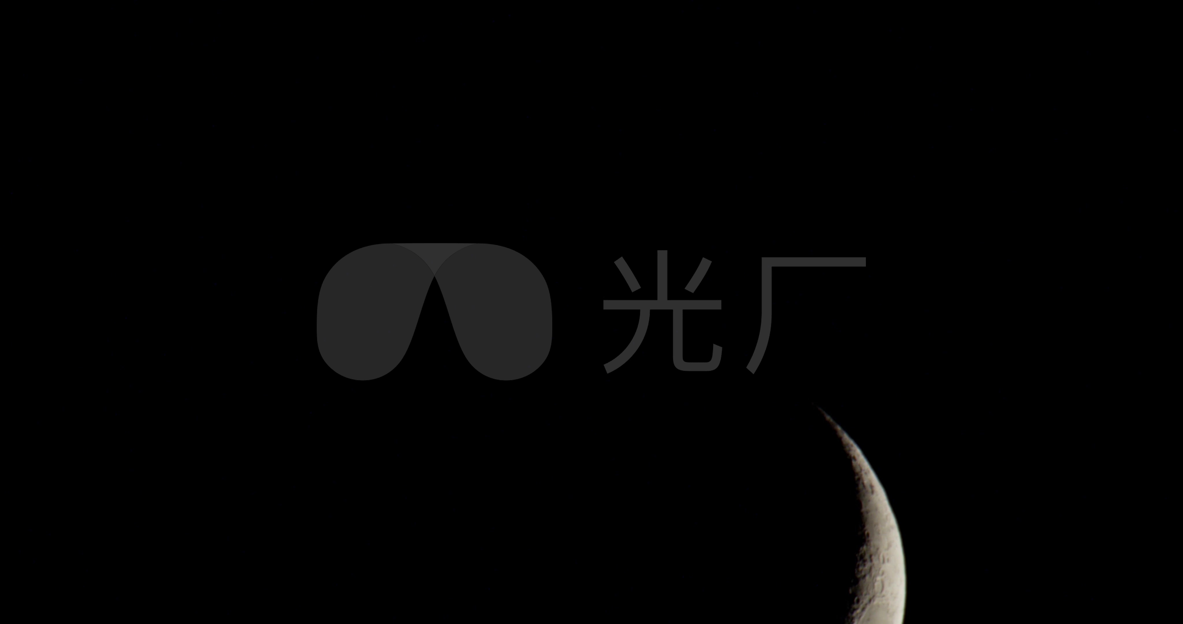 视频素材 实拍视频 自然风景 4k月球月亮月牙移动公转自转转动  来自