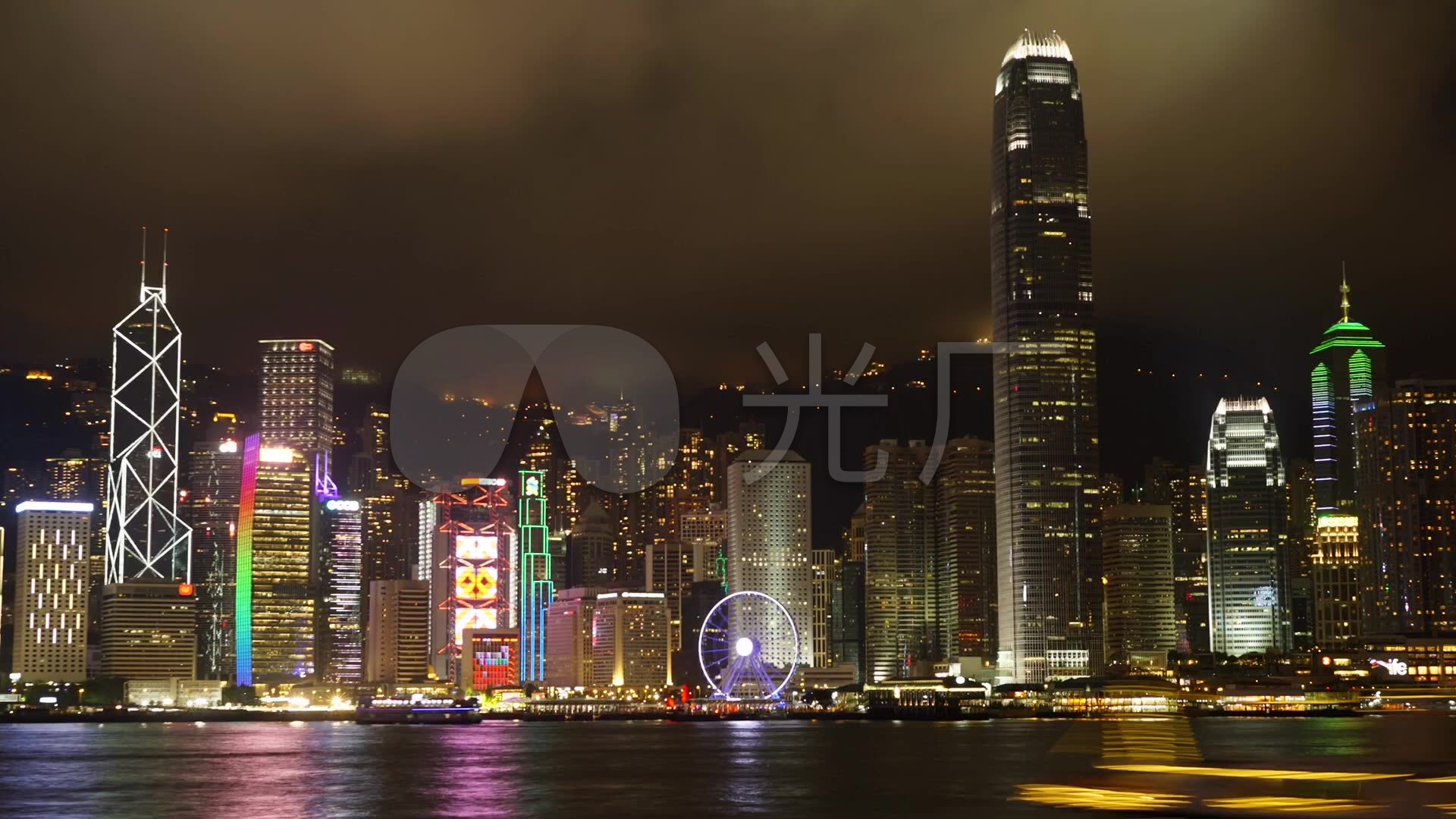 香港维多利亚港夜景_1920x1080_高清视频素材下载(:)
