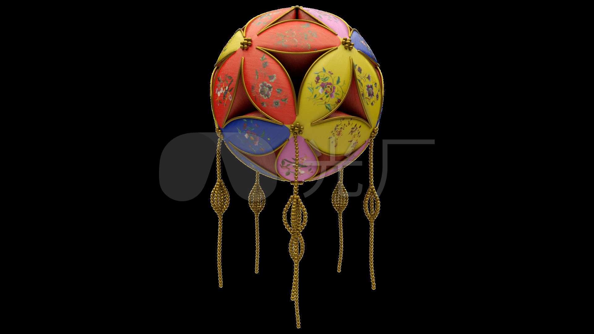 原创壮族传统绣球旋转带通道循环素材