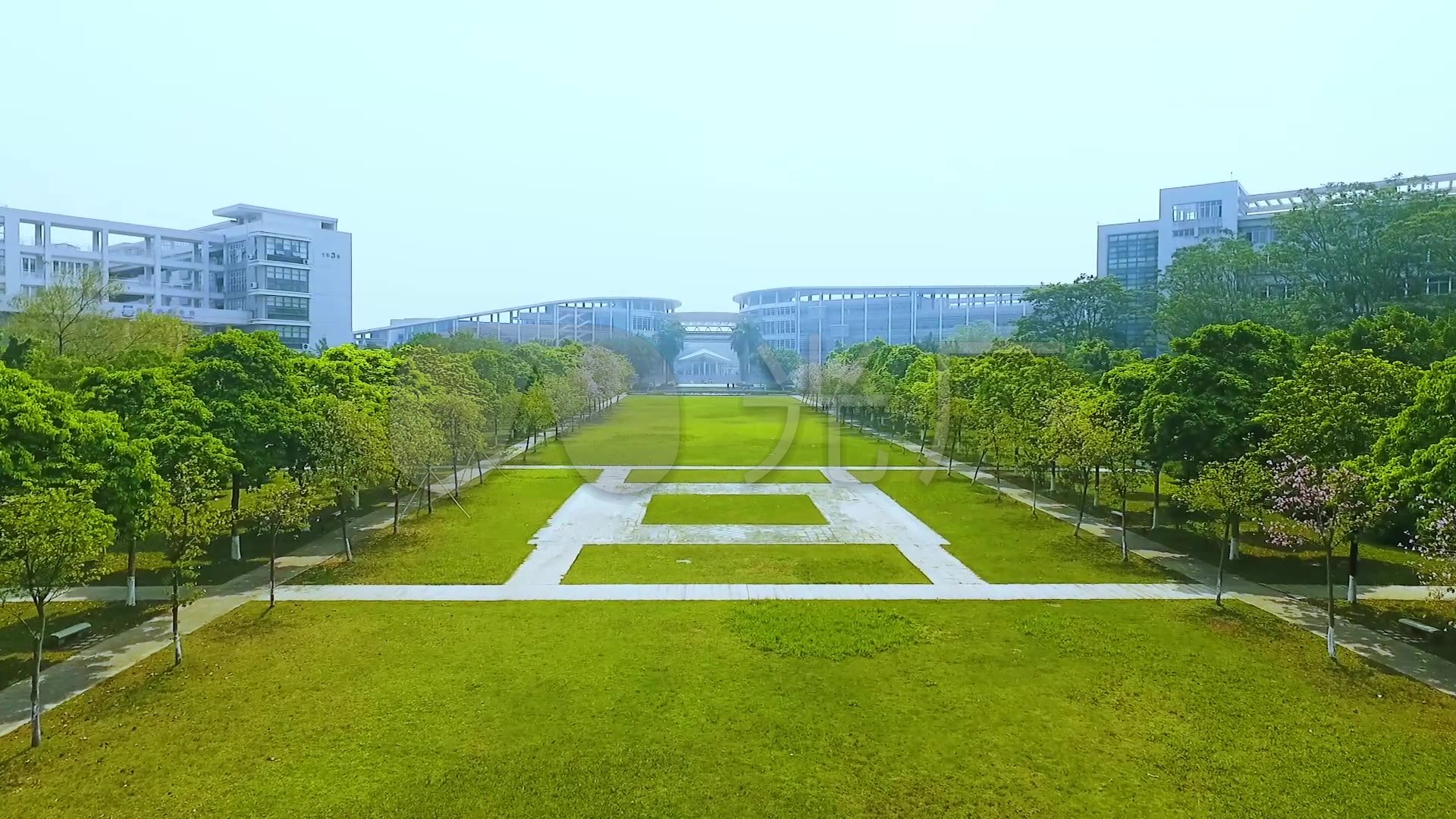 广州华南师范大学航拍_1920x1080_高清视频素材下载