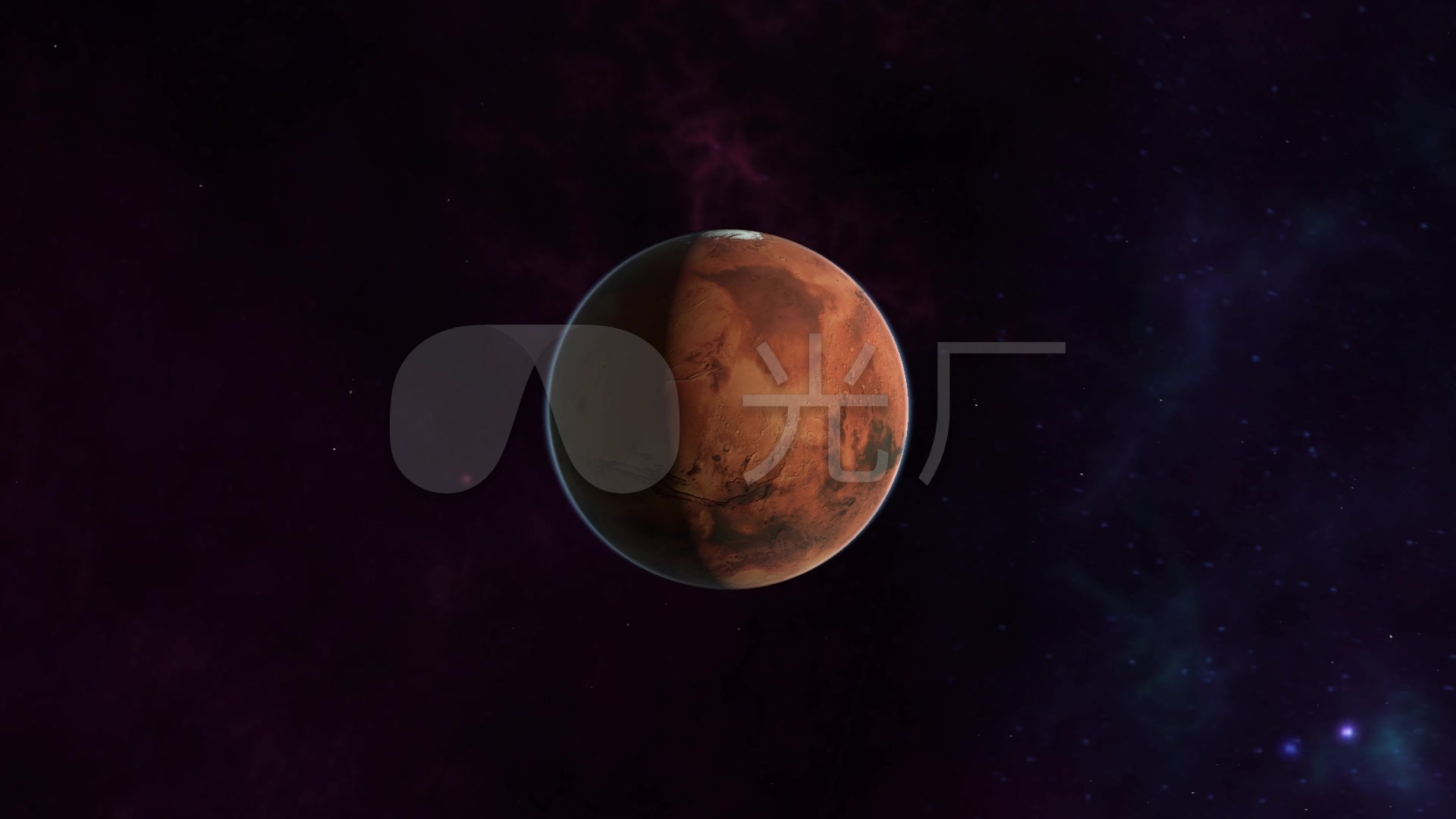 火星自转宇宙太空火星全景