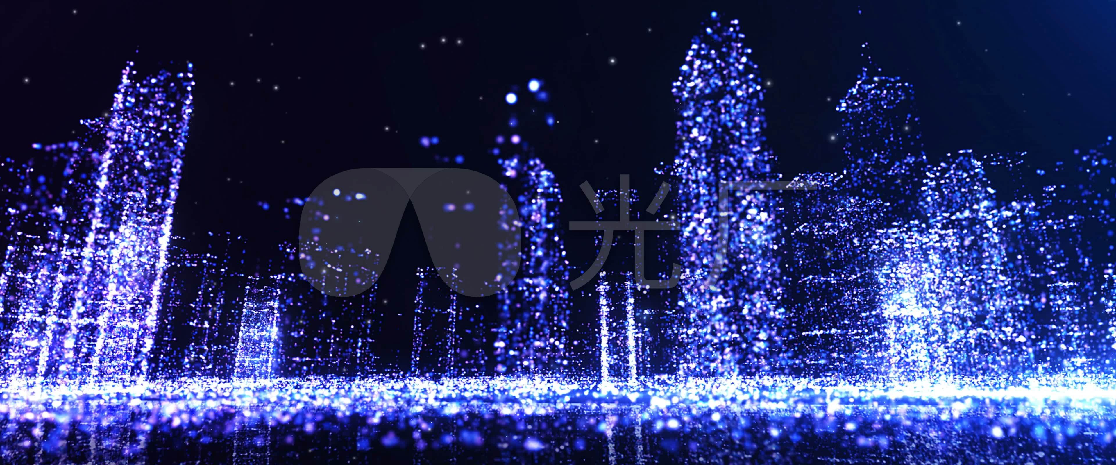 4k全息投影粒子科幻城市-循环