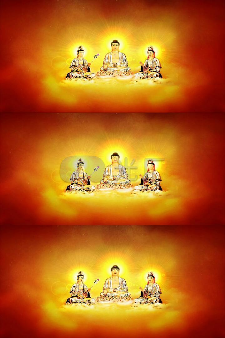 佛光普照佛祖宗教动态背景素材3