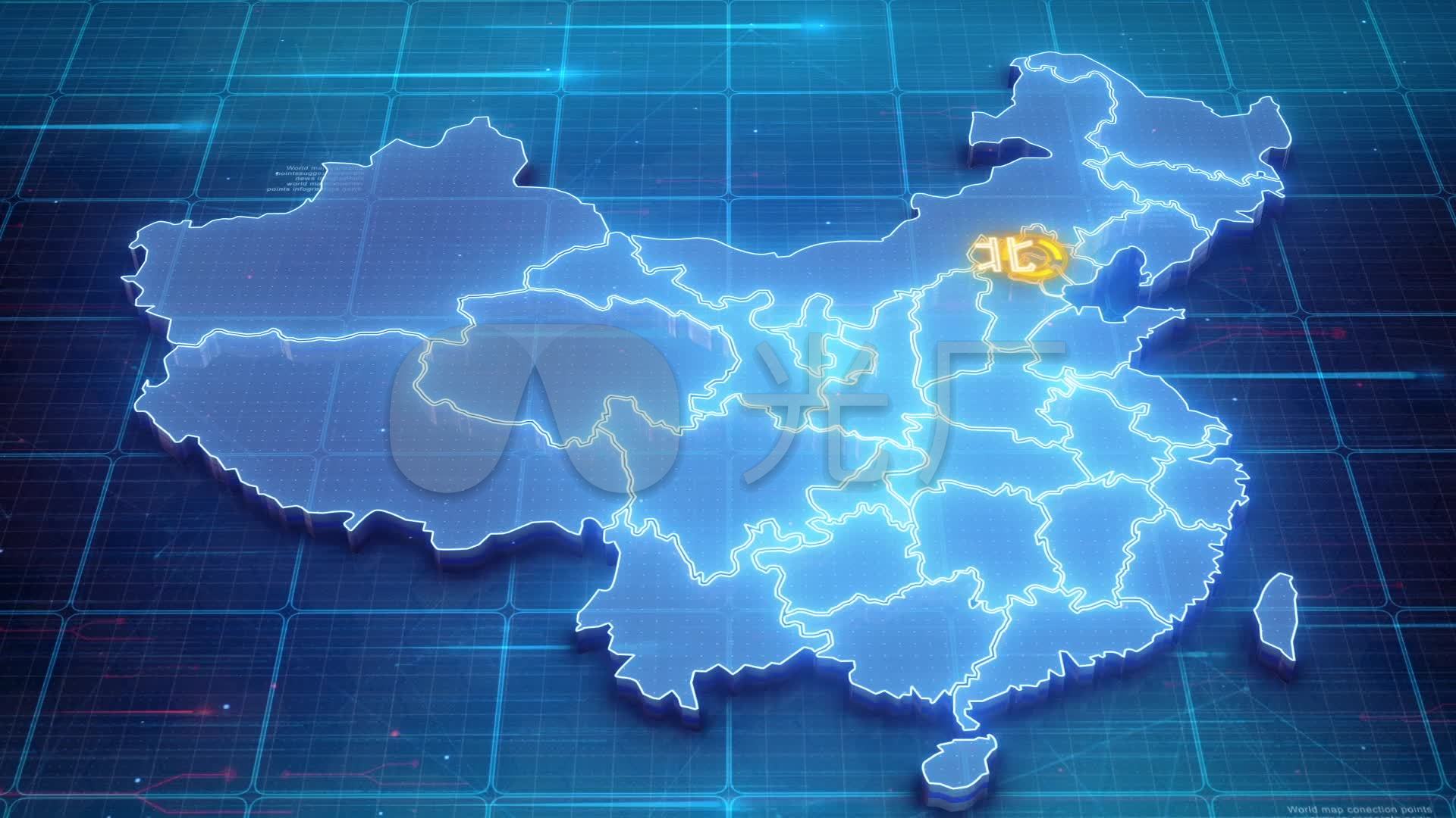 科技原创三维中国地图连线扩散AE模板_CC2015_1下载(编号:2461239)_AE模板