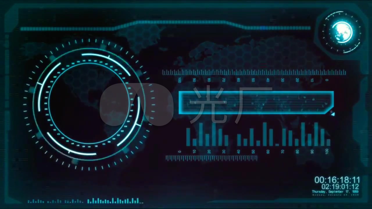 科技感进度条ui界面_1280x720_高清视频素材下载(编号