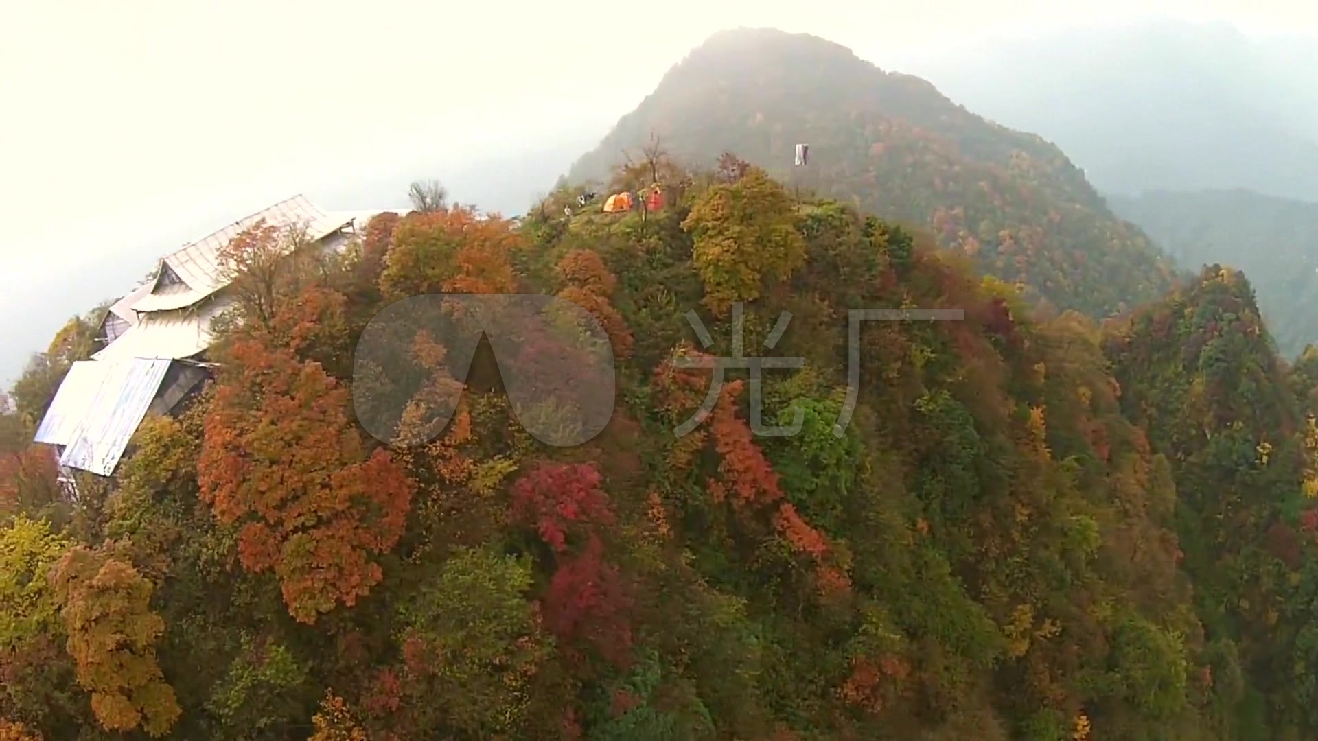 四川 航拍 青城山 赵公山 山峰 山顶 树林 山地 景观