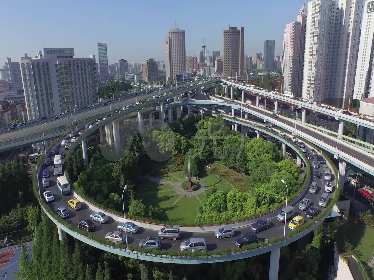 上海高架车流视频素材