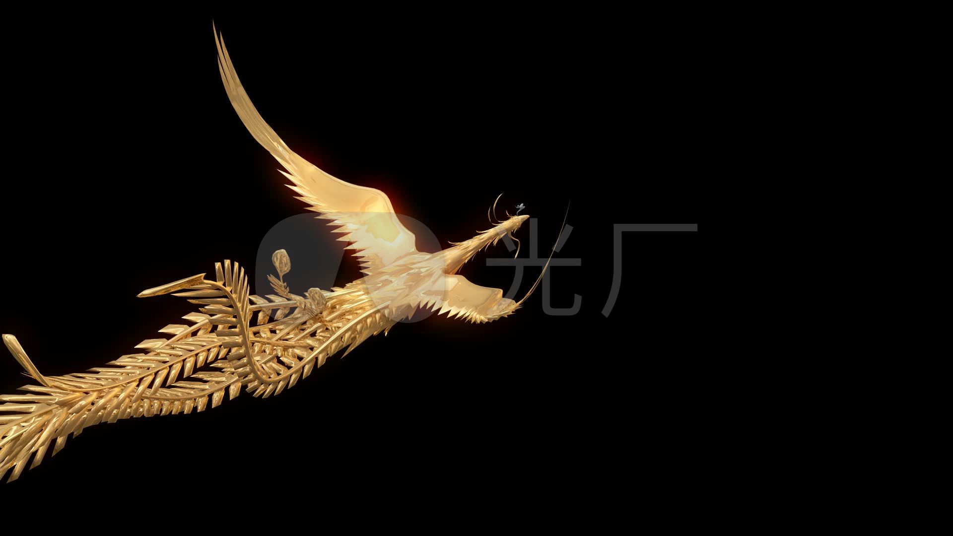 大气3d三维凤凰飞舞穿梭通道视频_1920x1080_高清视频