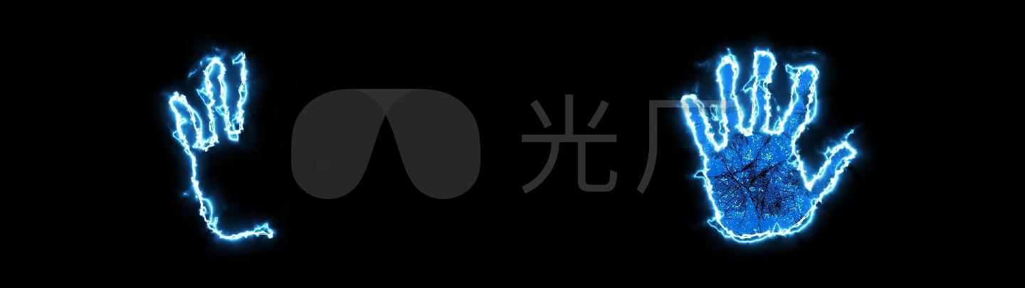 炫酷电流科技手掌印_1920x1080_高清视频素材下载(编