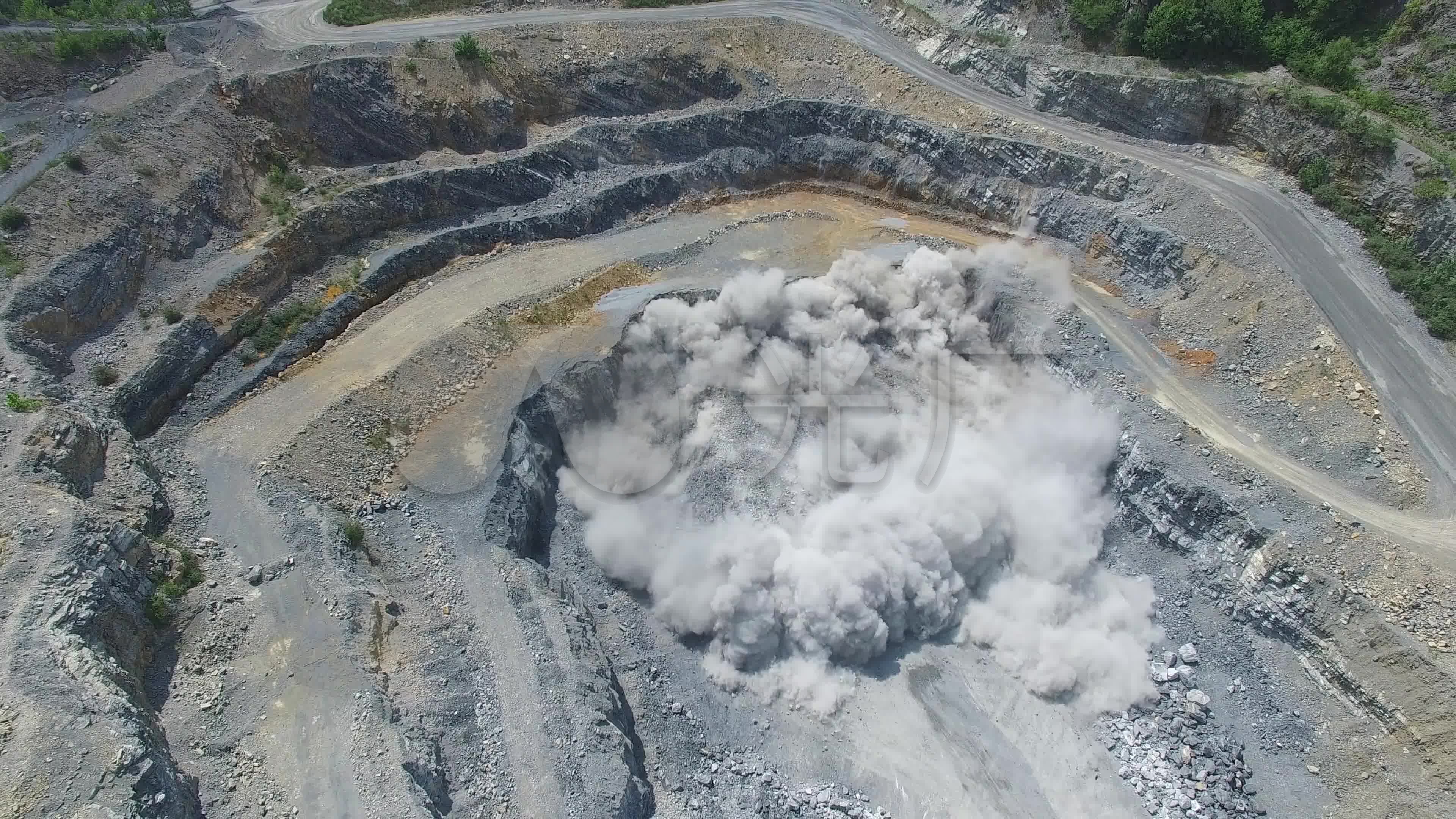 采石场矿区爆破_3840x2160_高清视频素材下载(编号:)