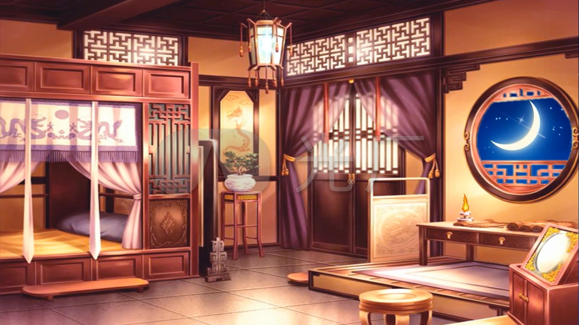 戏剧背景之闺房2夜晚背景