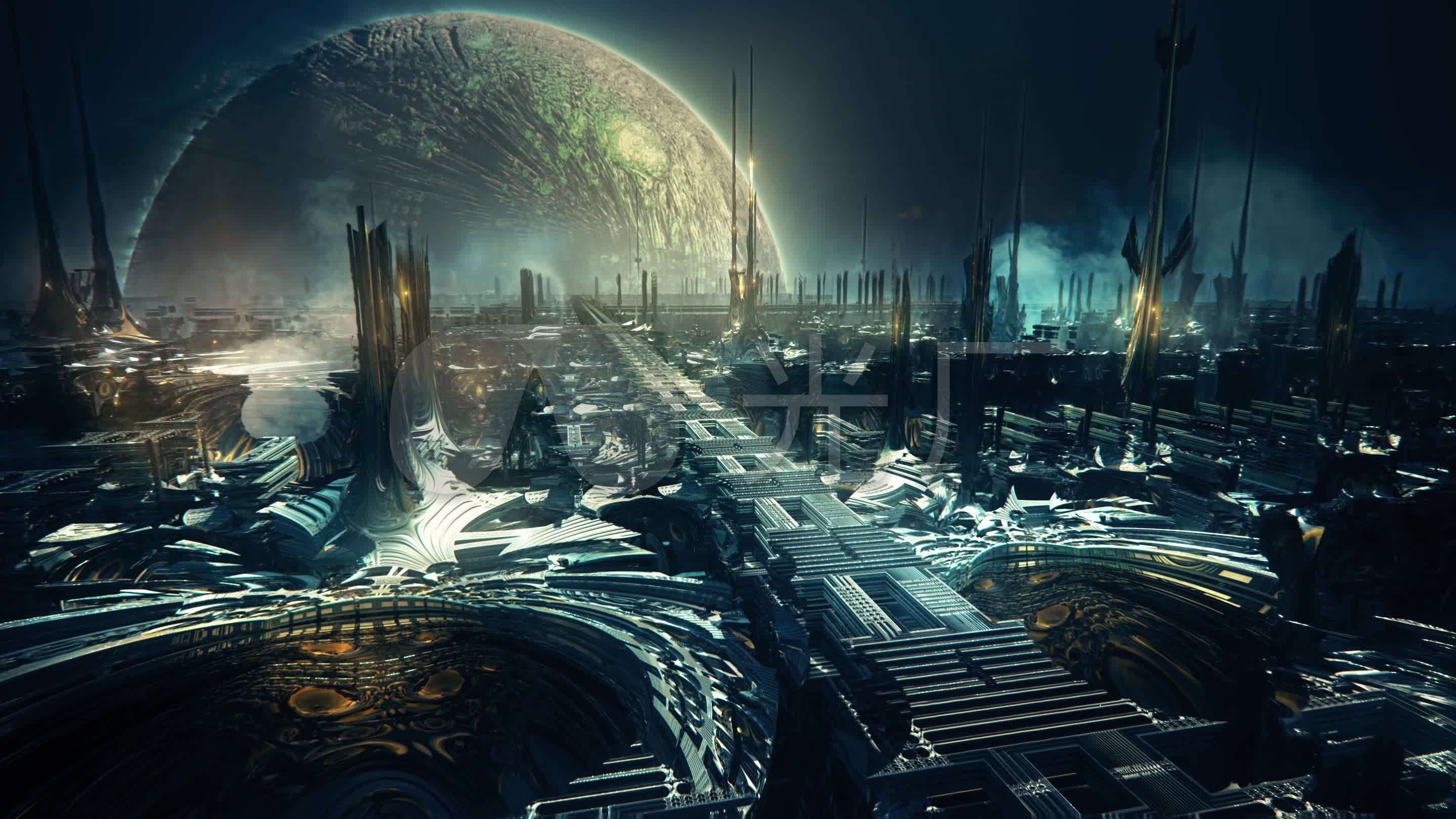虚幻宇宙空间未来战争背景素材_2880x1620_高清视频素材下载(编号