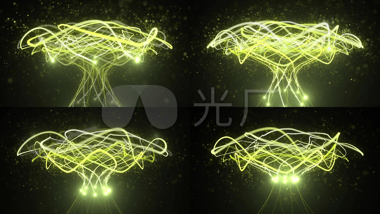 粒子悬梯背景视频梦幻树生长大气配乐_1920X光线金色图片