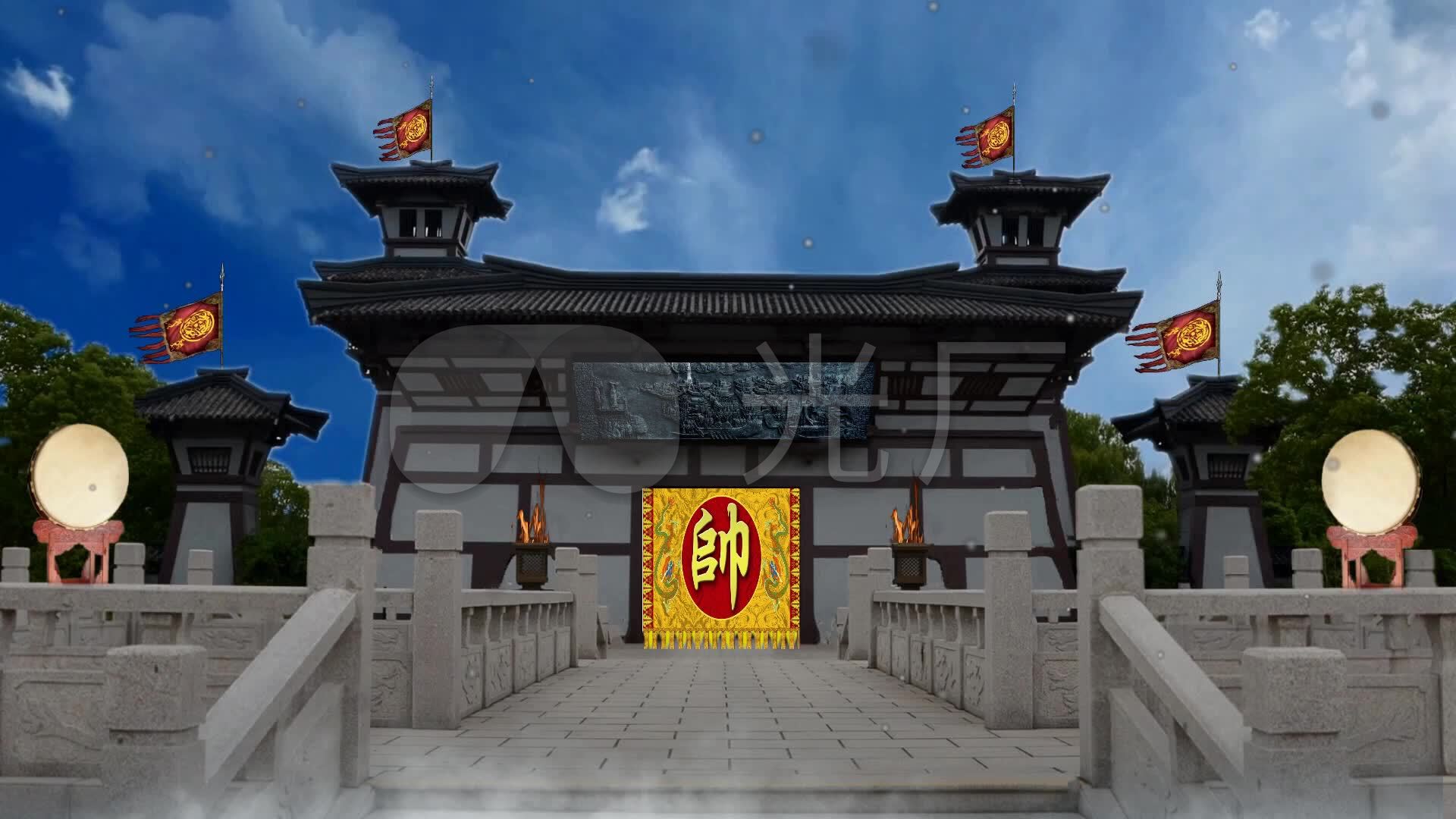 挂帅出征校场帅旗点将台点兵