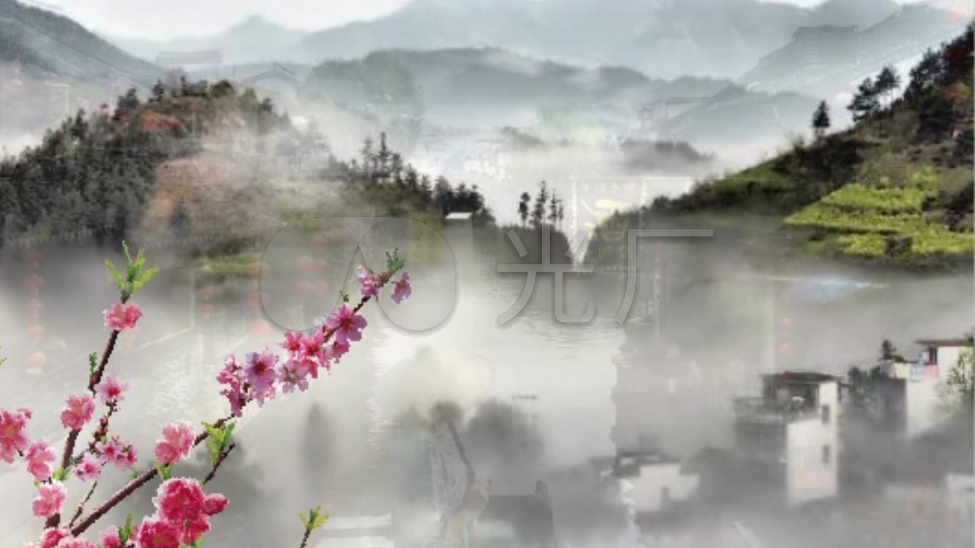 烟雨江南春天唯美背景_1920x1080_高清视频素材下载