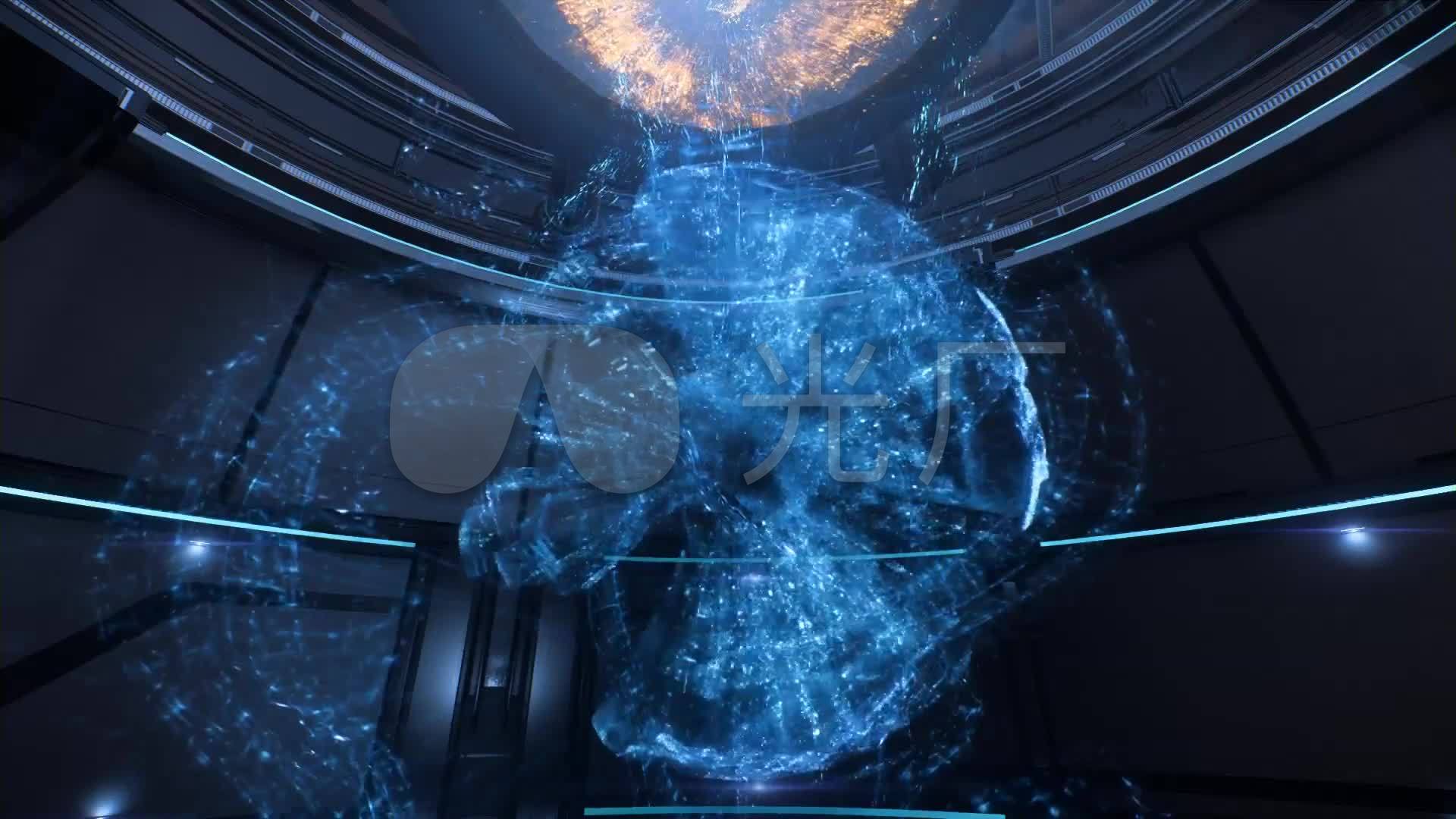 3d科幻蓝色粒子能量魔法传送门_1920x1080_高清视频