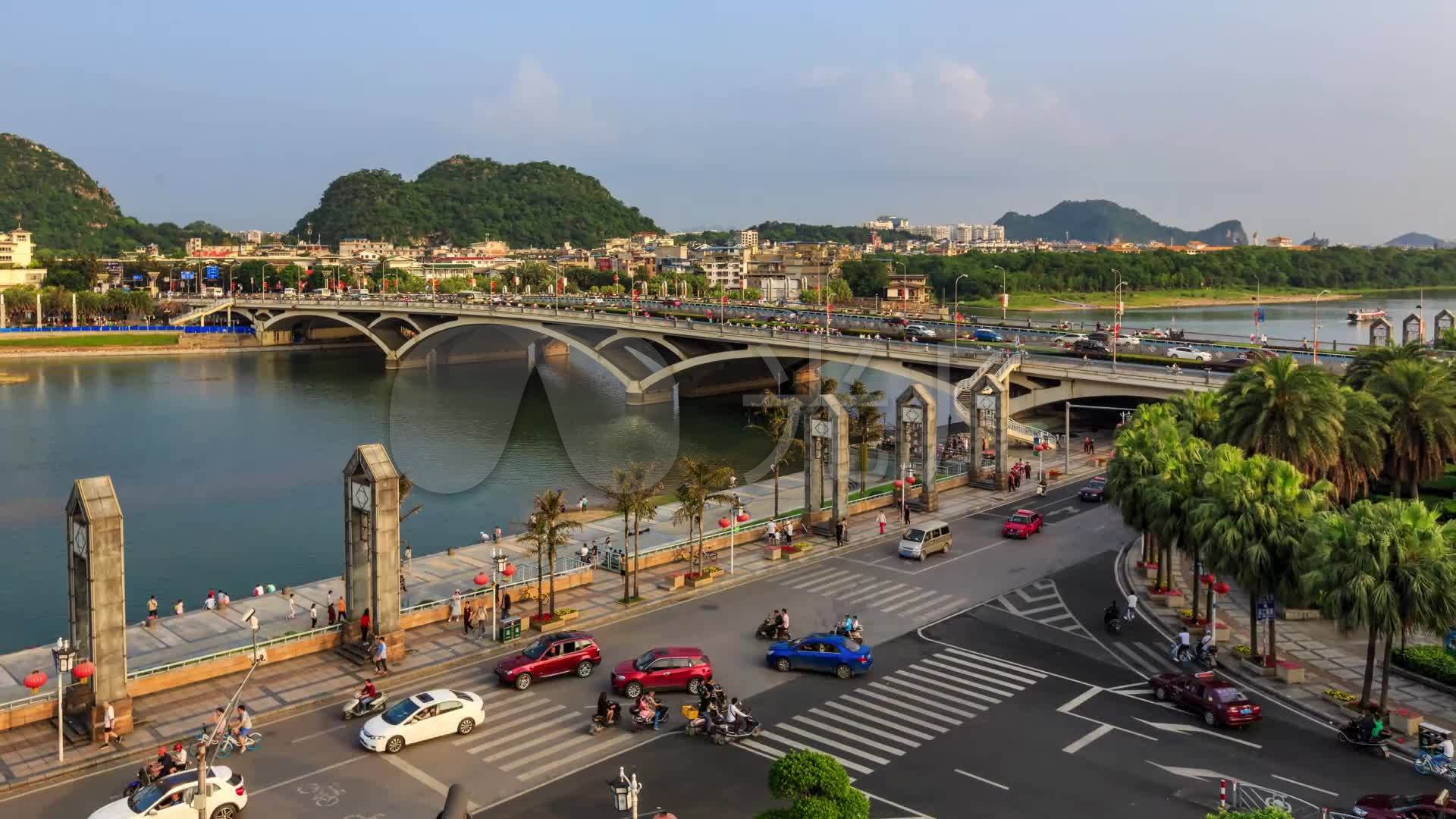 广西桂林风光延时摄影素材解放桥_1920x1080_高清视频