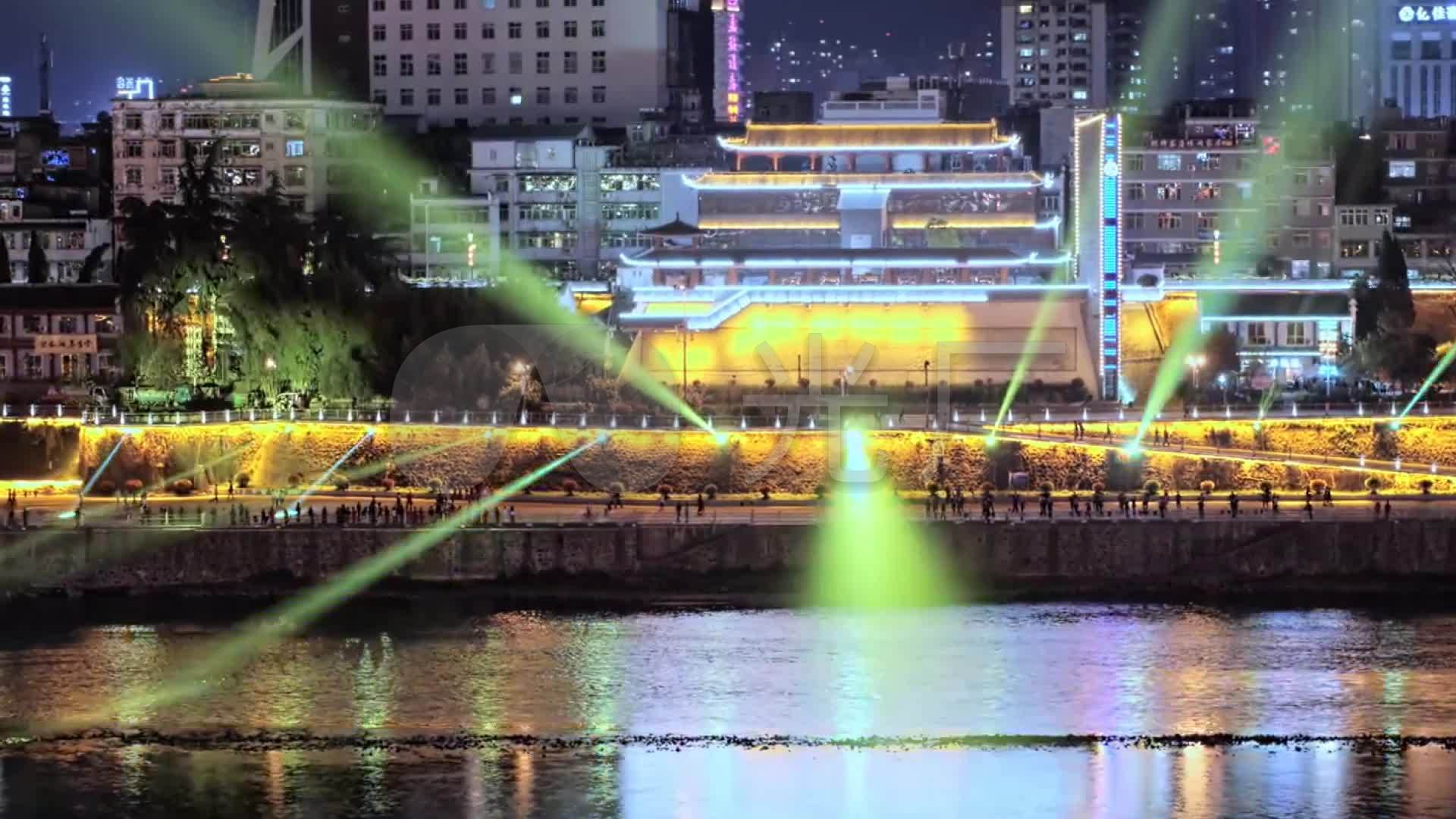 安康灯光夜景_1920X1080_高清视频素材下载