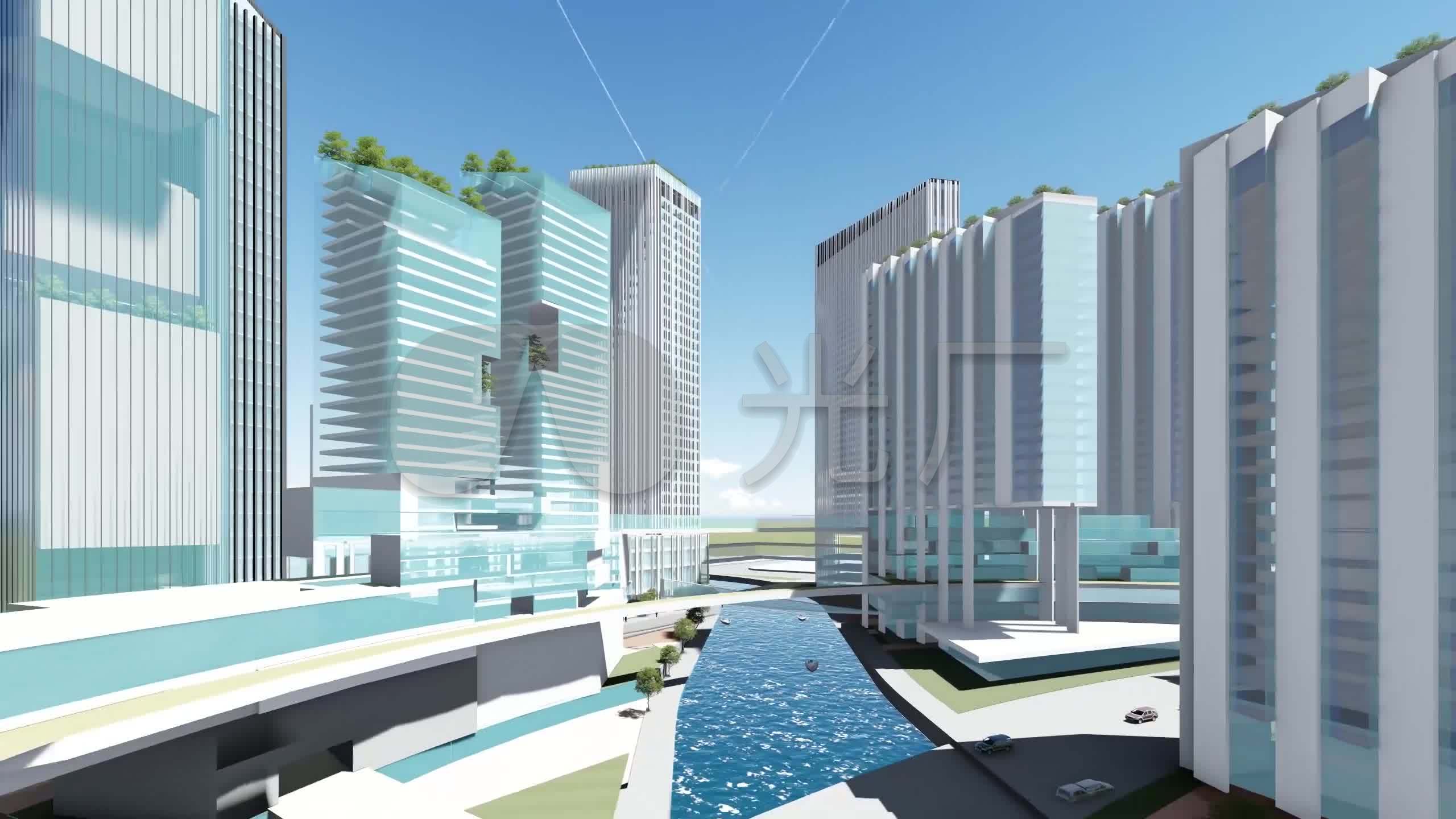 3d国际现代化城市规划建筑设计_2560x1440_高清视频素材下载(编号