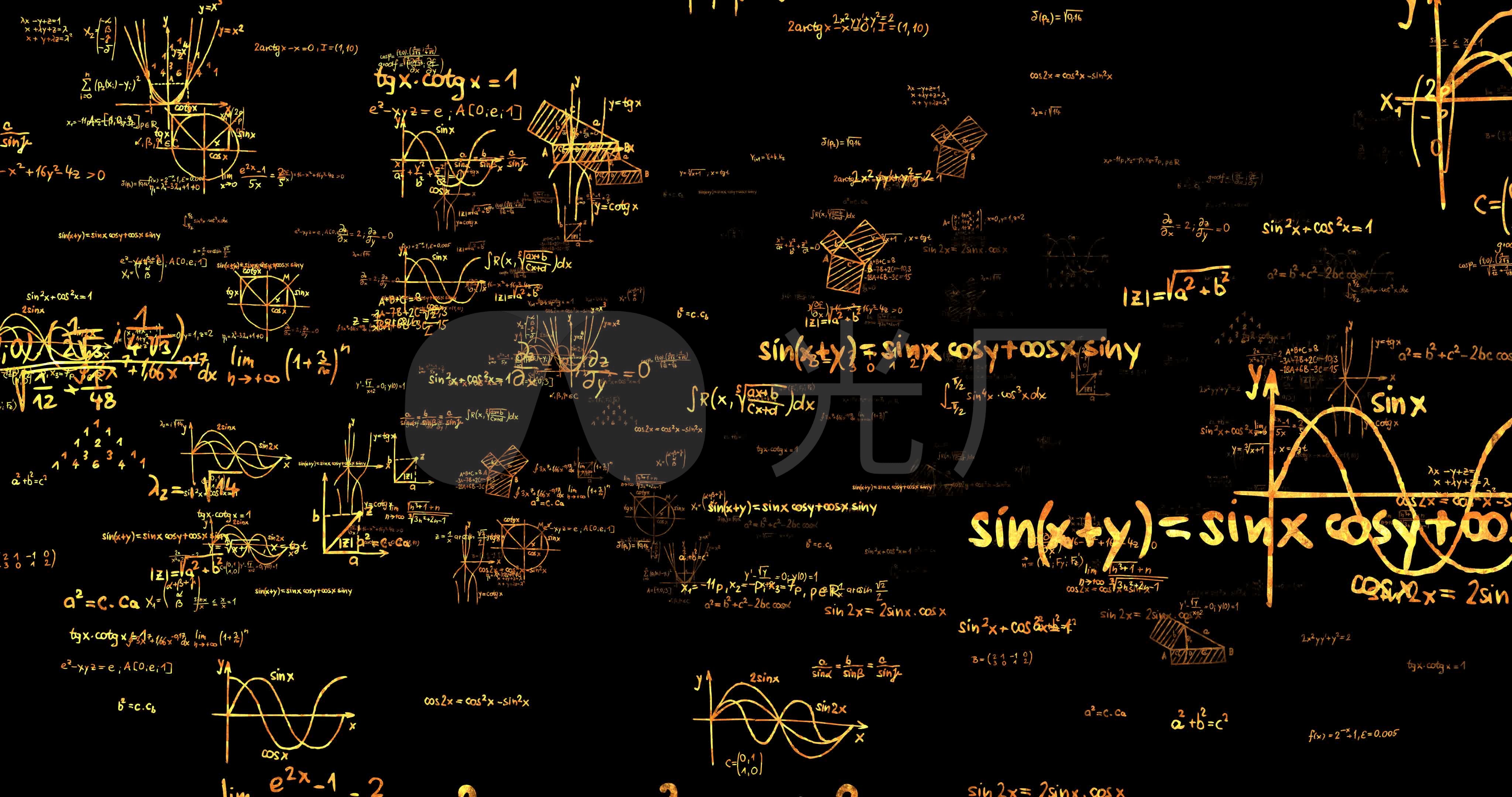 数学方程式数学公式带通道透明背景4k_4096x2160_高清