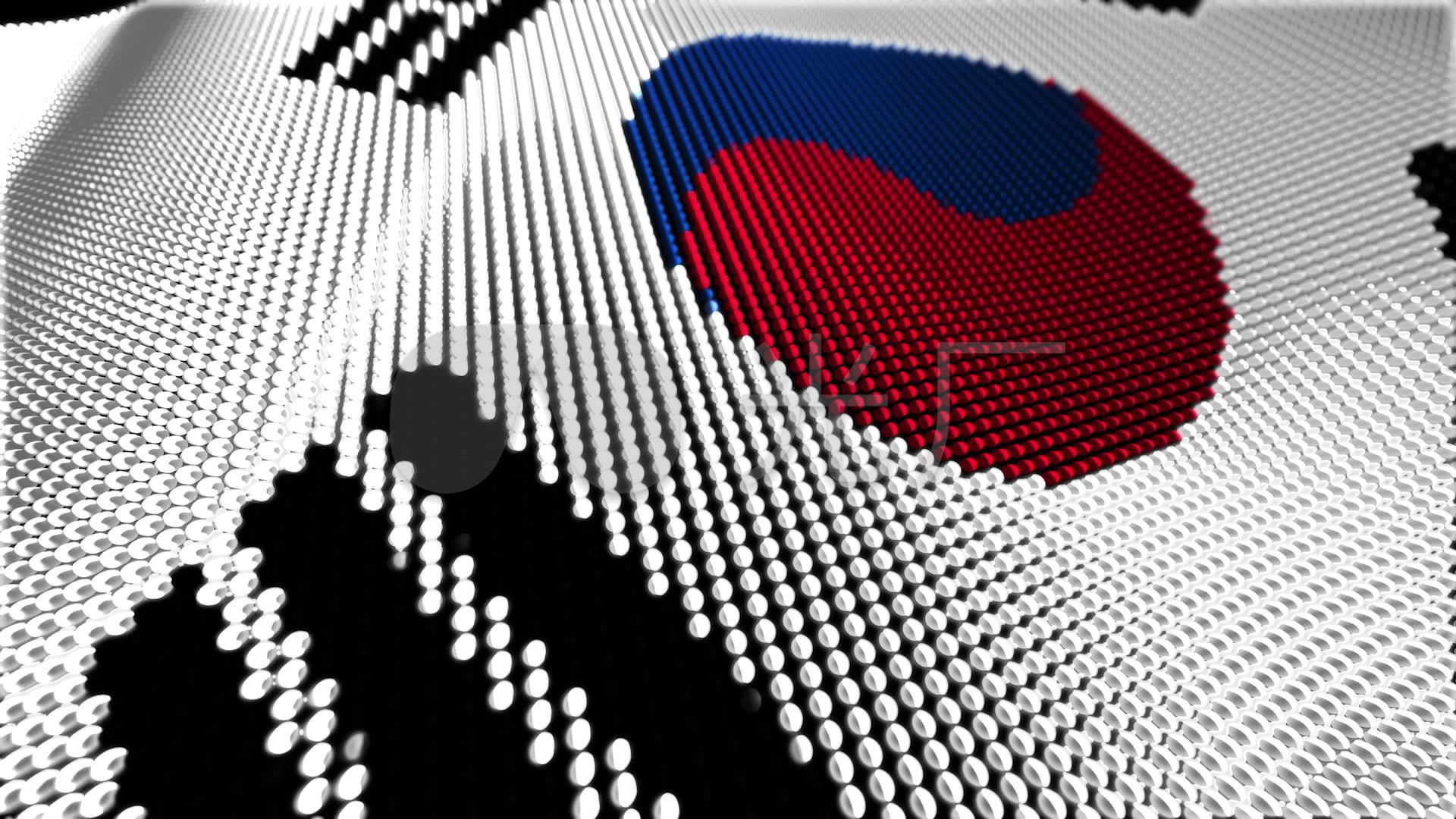 韩国国旗旗帜国旗飘扬舞台背景三_1920x1080_高清视频