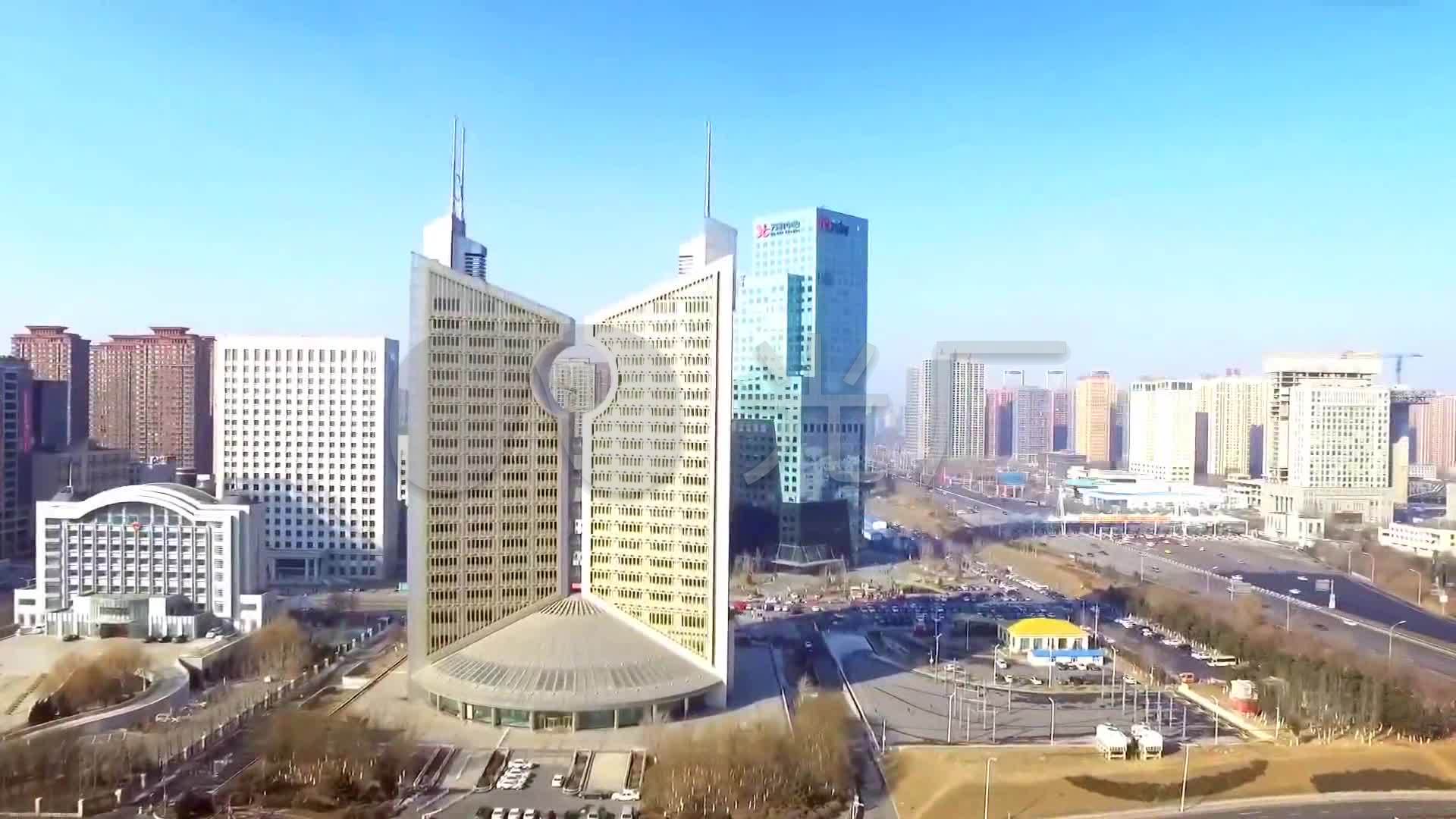 沈阳二十一世纪大厦航拍城市建筑高楼大厦